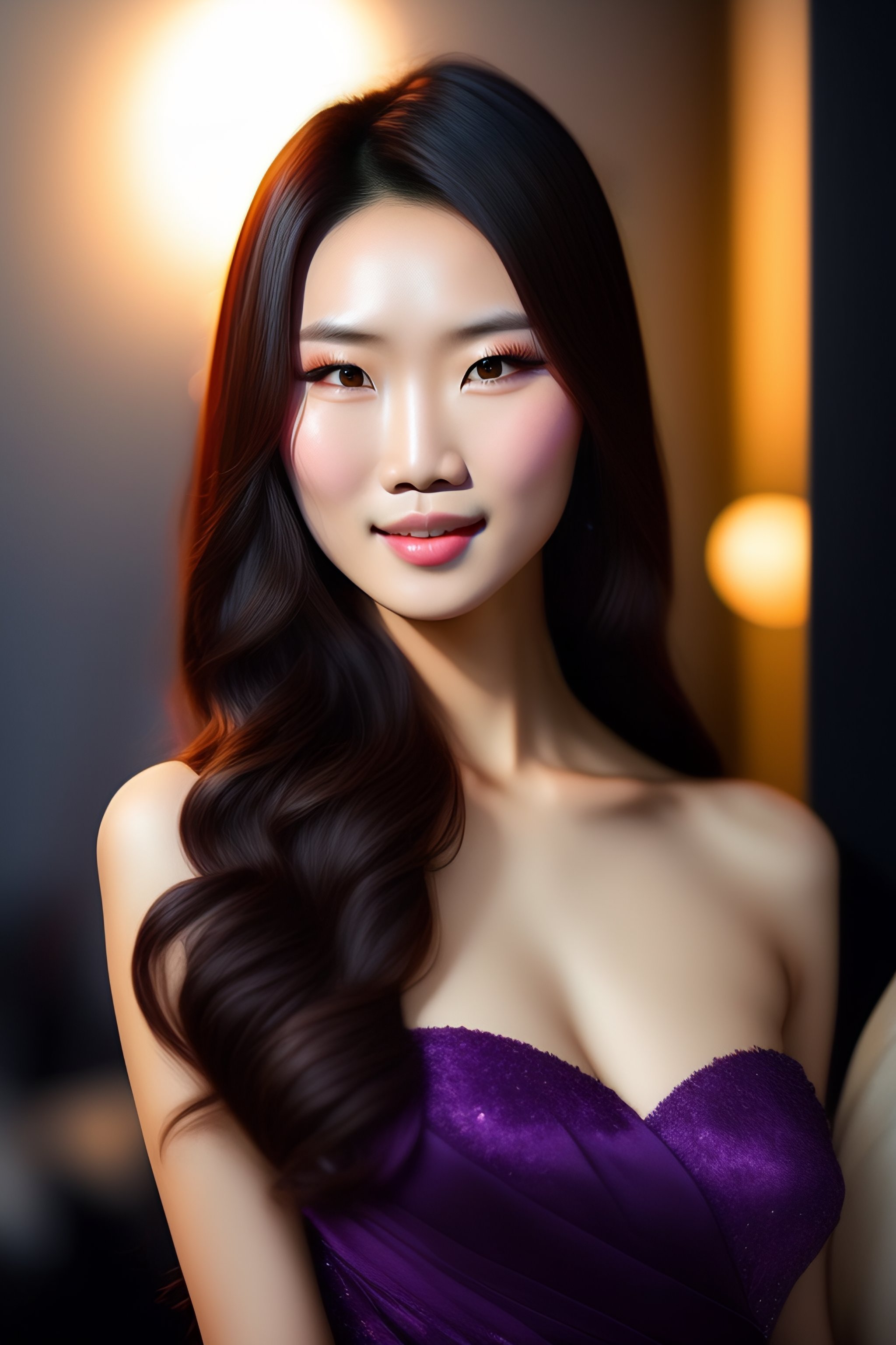 Lexica - Beautiful Asian model , her face will make people love her