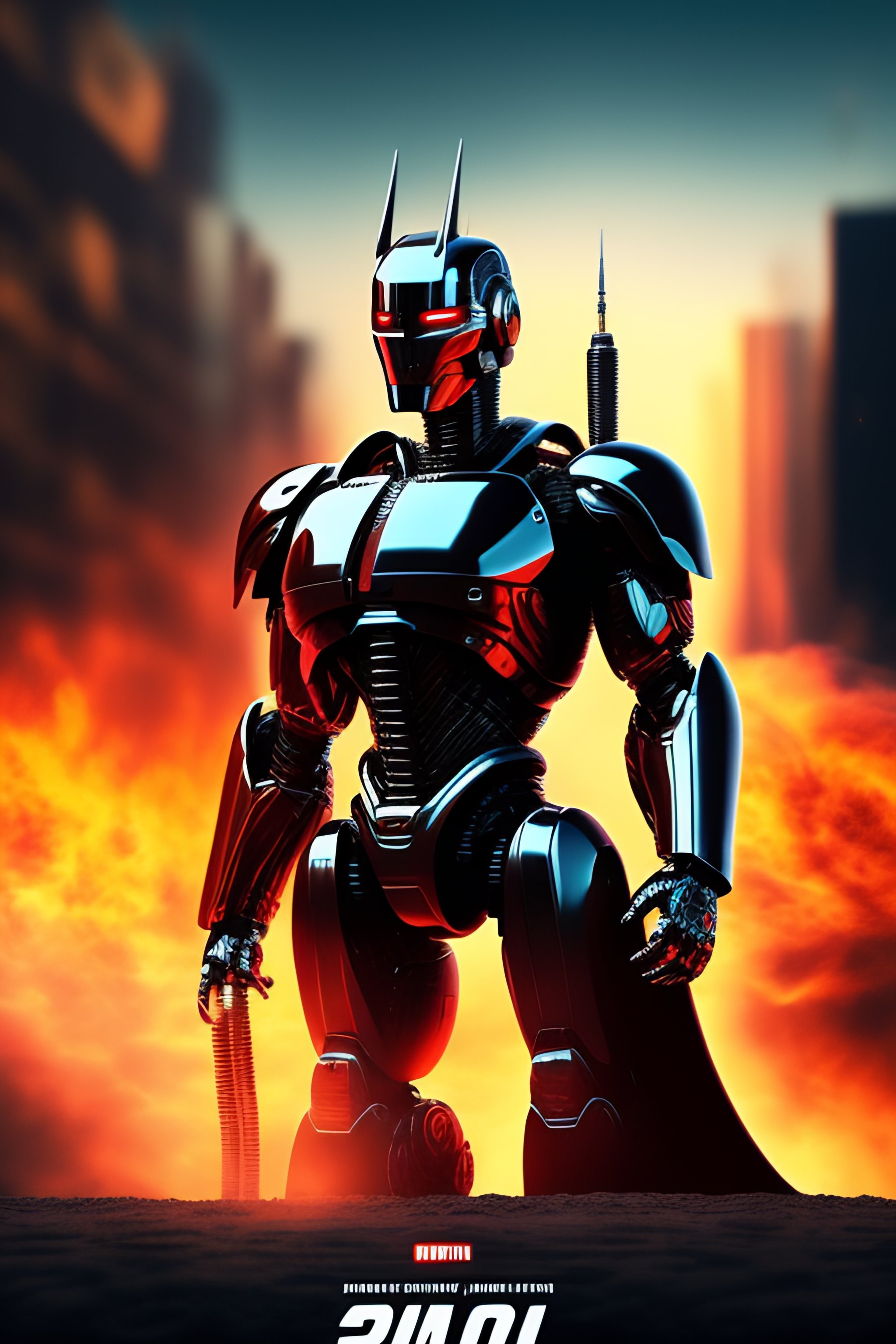 Lexica - A movie poster where the terminator comes out fighting robocop