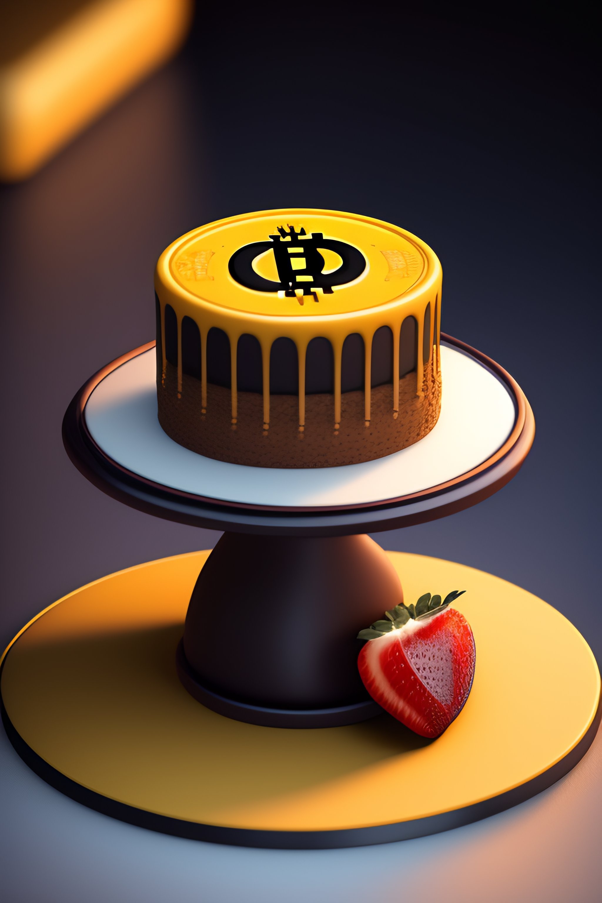 Lexica - A cake with the bitcoin logo, illustration , isometric, unreal ...
