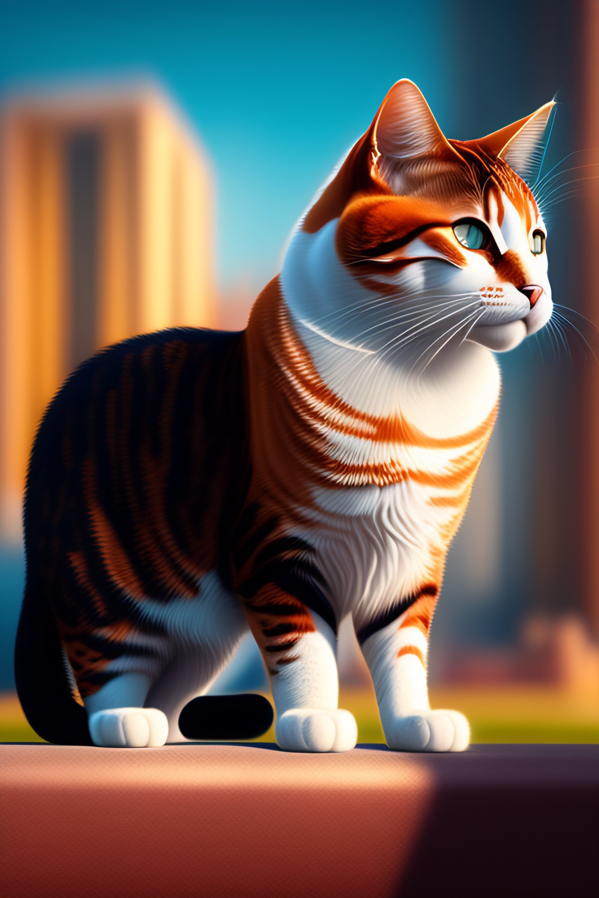 Lexica - Cat in boots, ilustration, 4k, at city.