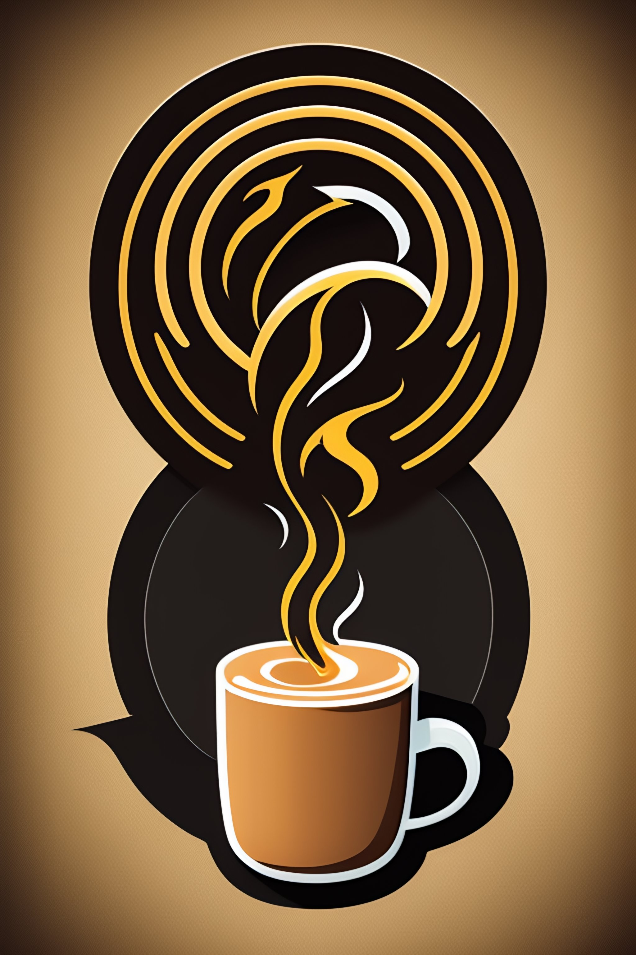 Lexica - Patch logo design, vector,shroud holding coffee cup, ross tan