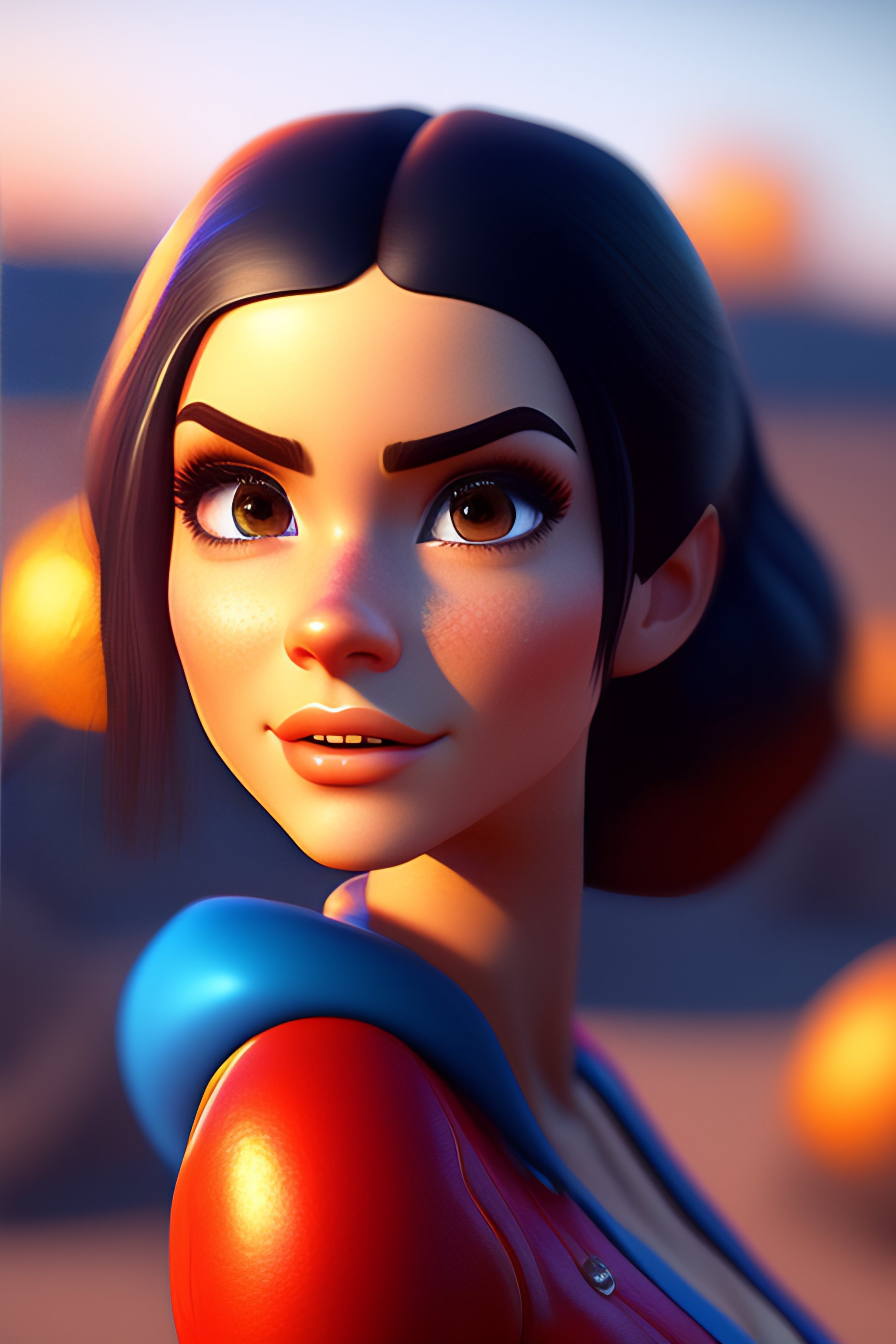 Lexica - Very hot girl, without bra, without pan, pixar style, 3d