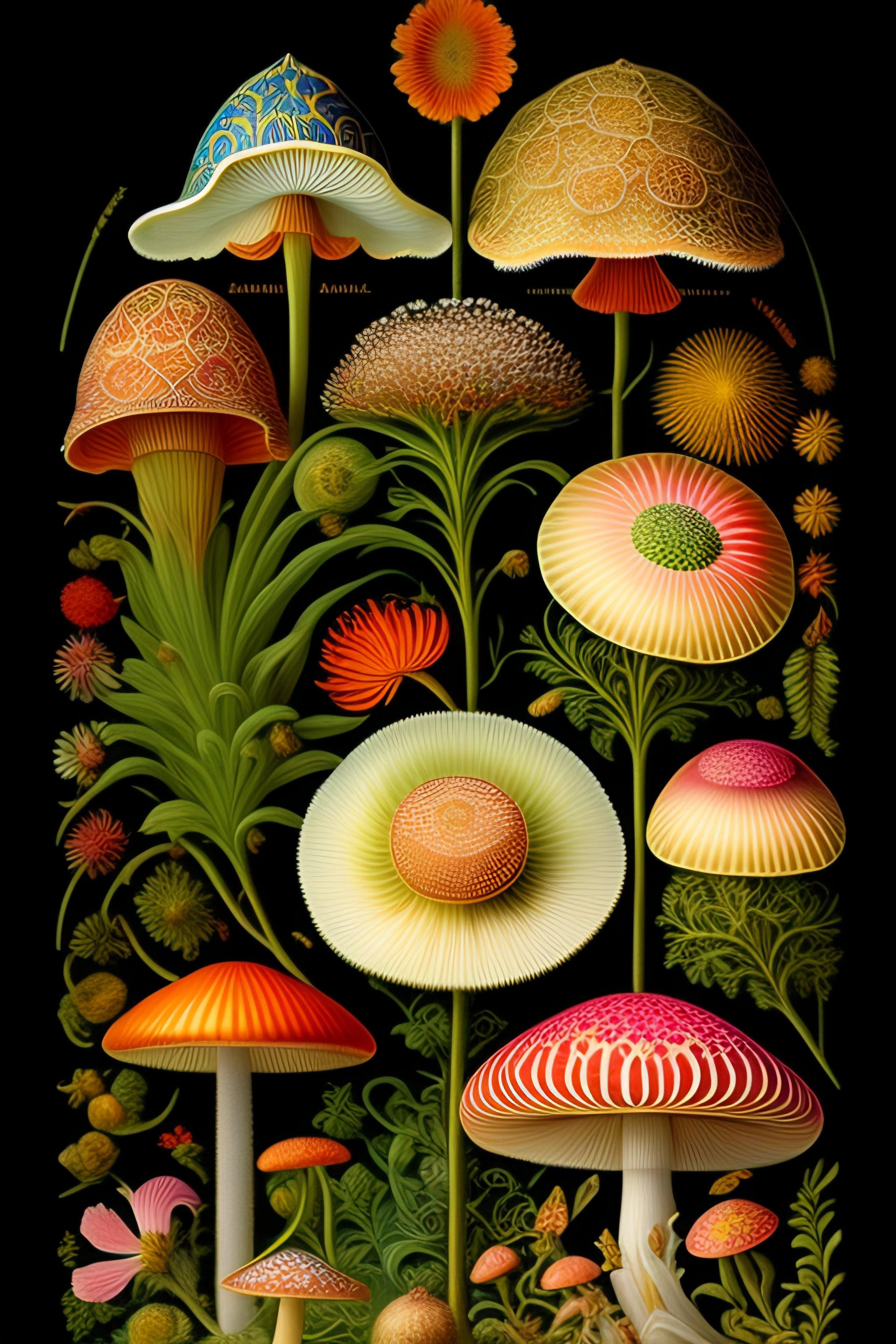 Lexica - Mushrooms and flowers ernst haeckel maria sibylla merian