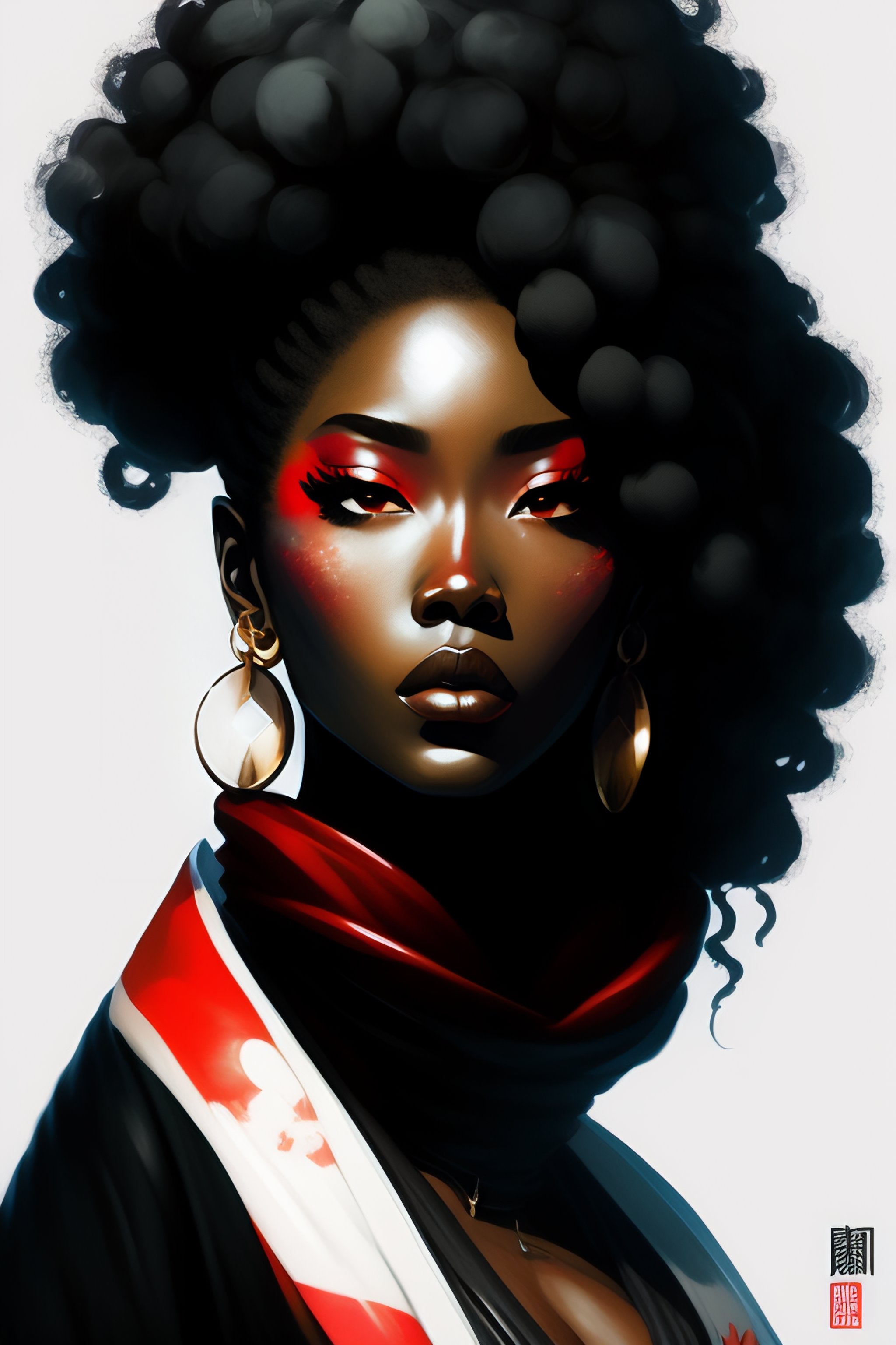 Afro samurai girl, an art print by Speed - INPRNT