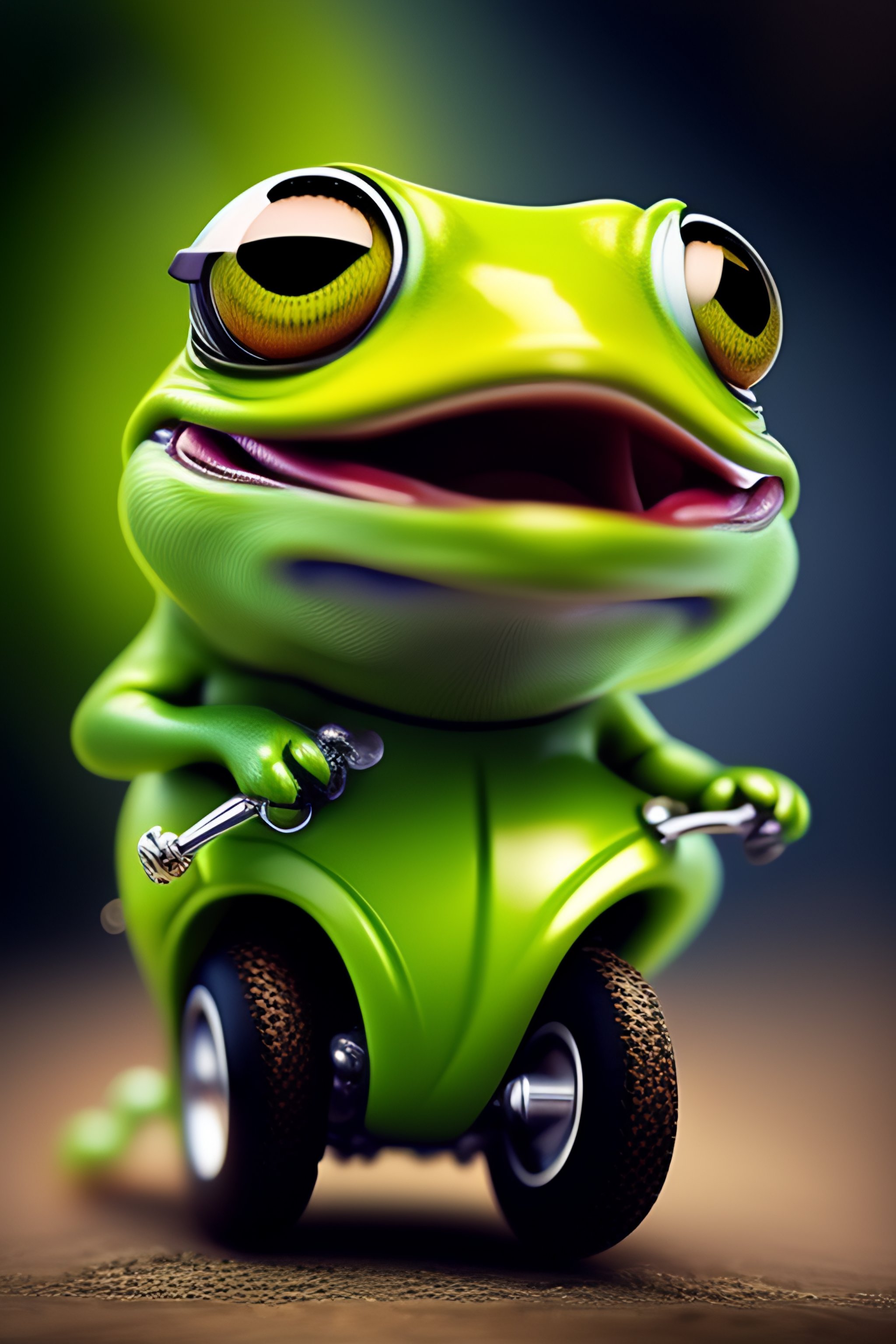 Crazy Frog on One Wheel Motorcycle Dead · Creative Fabrica