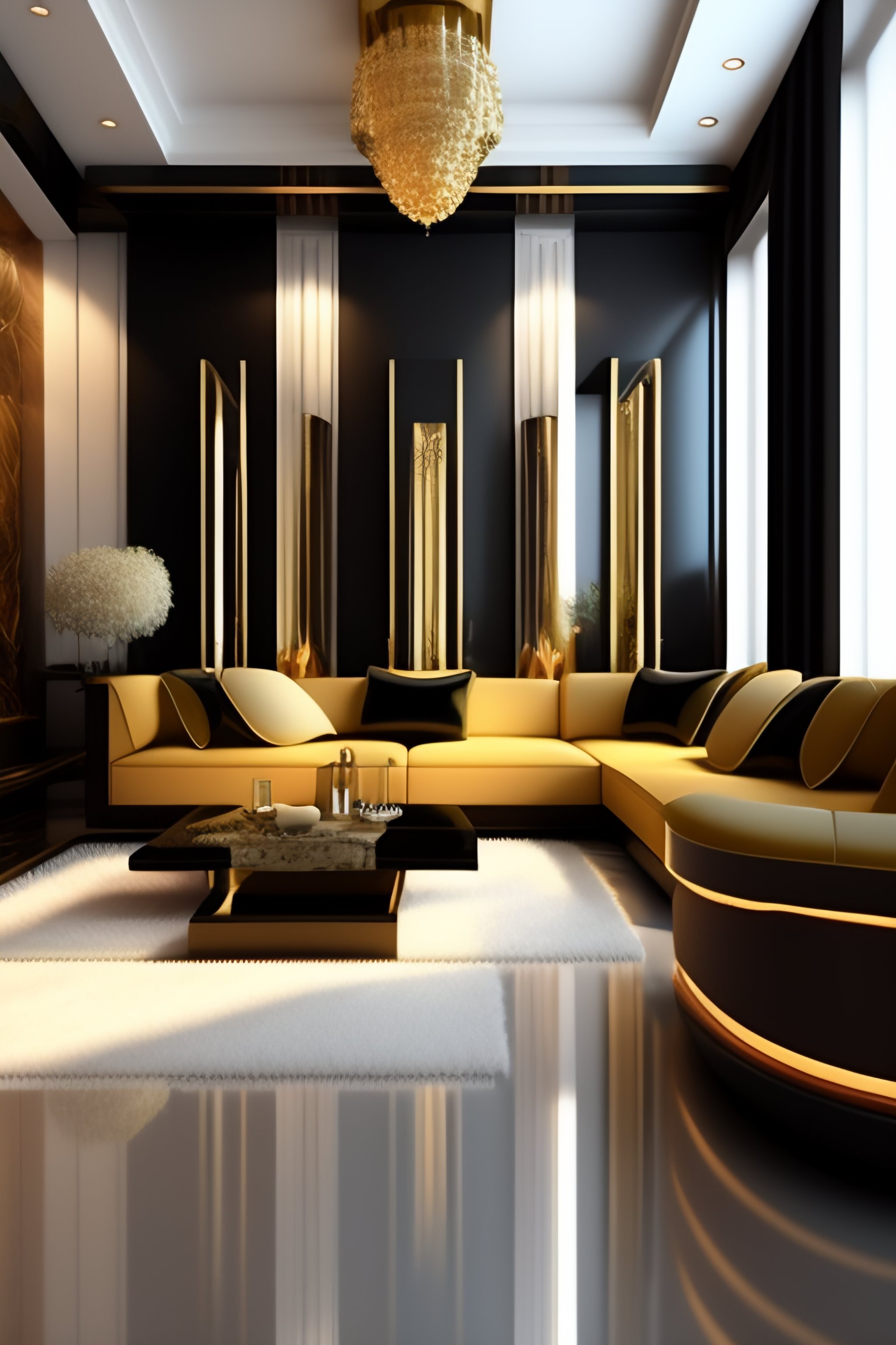 Lexica - Interior living room art deco style intrincate