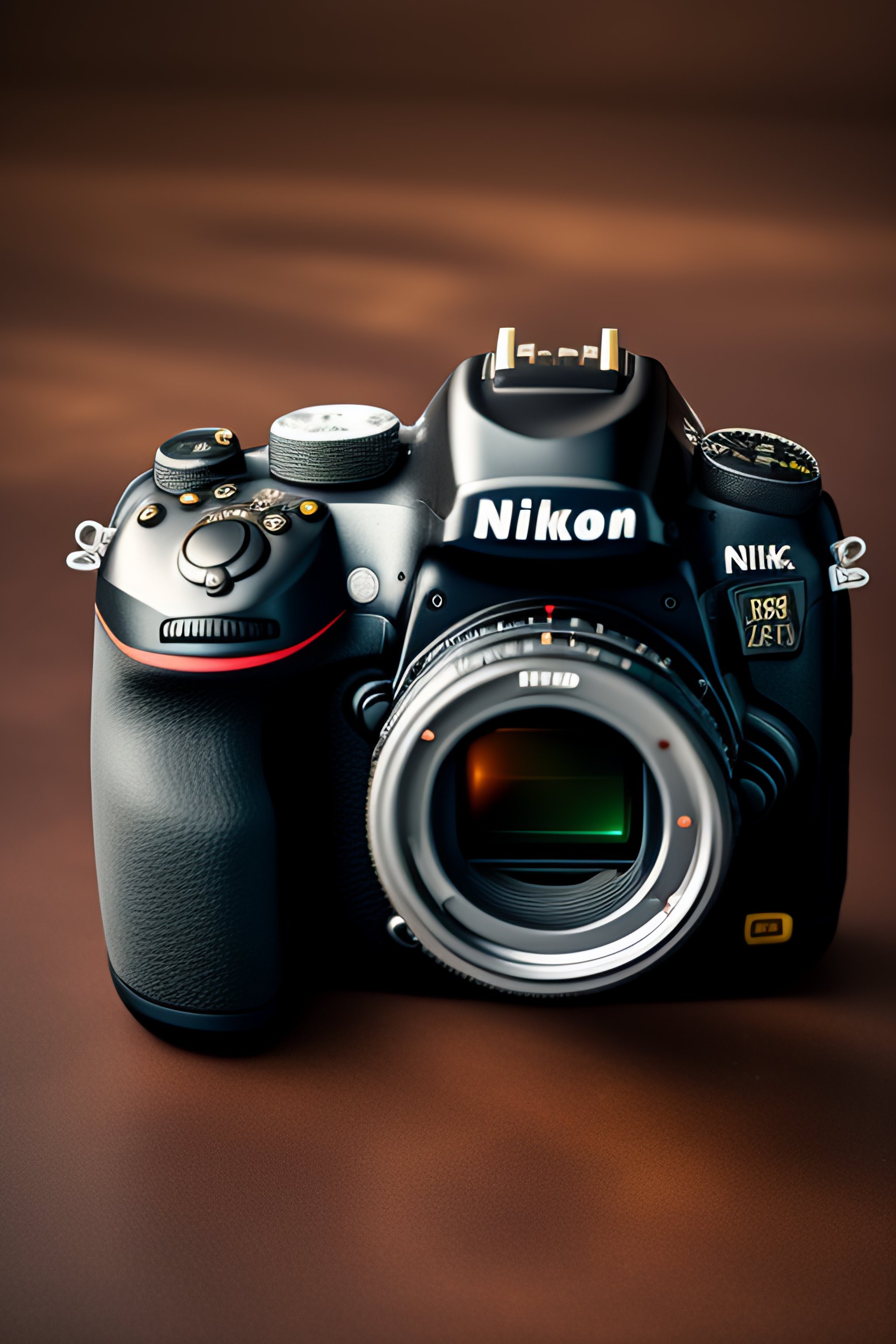 Lexica A realistic image of a camera with Nikon Body and Carl Zeiss