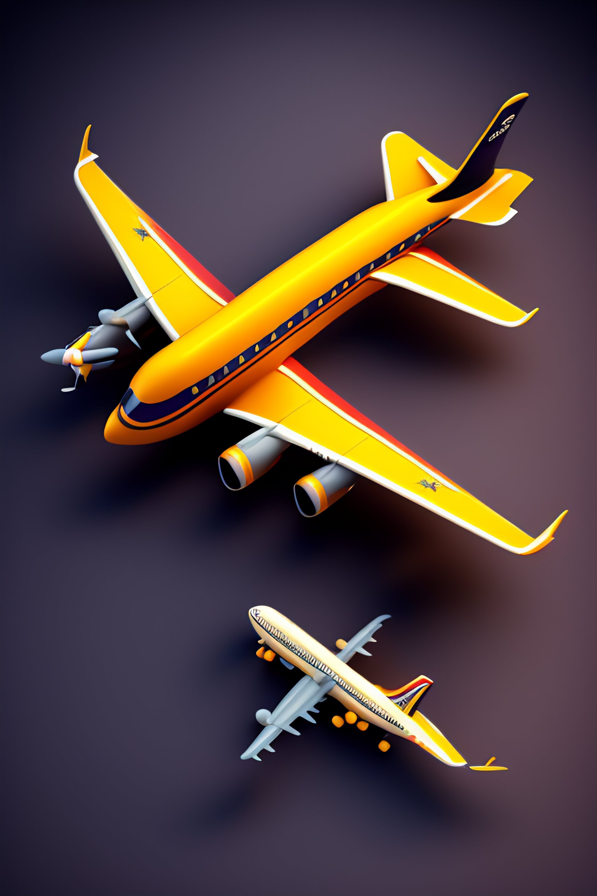 Lexica - A retro plane, 3D render