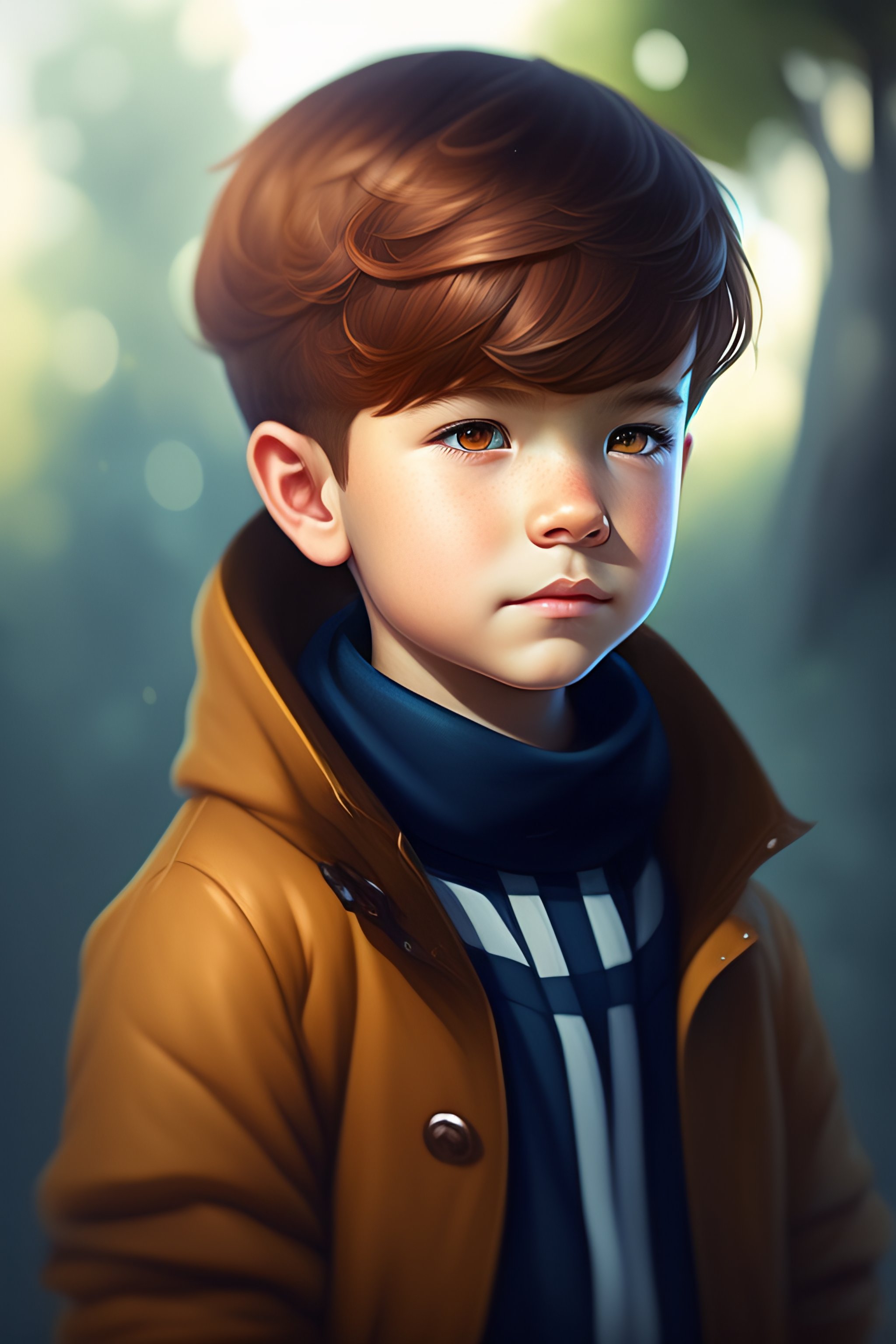 little boy with light brown hair
