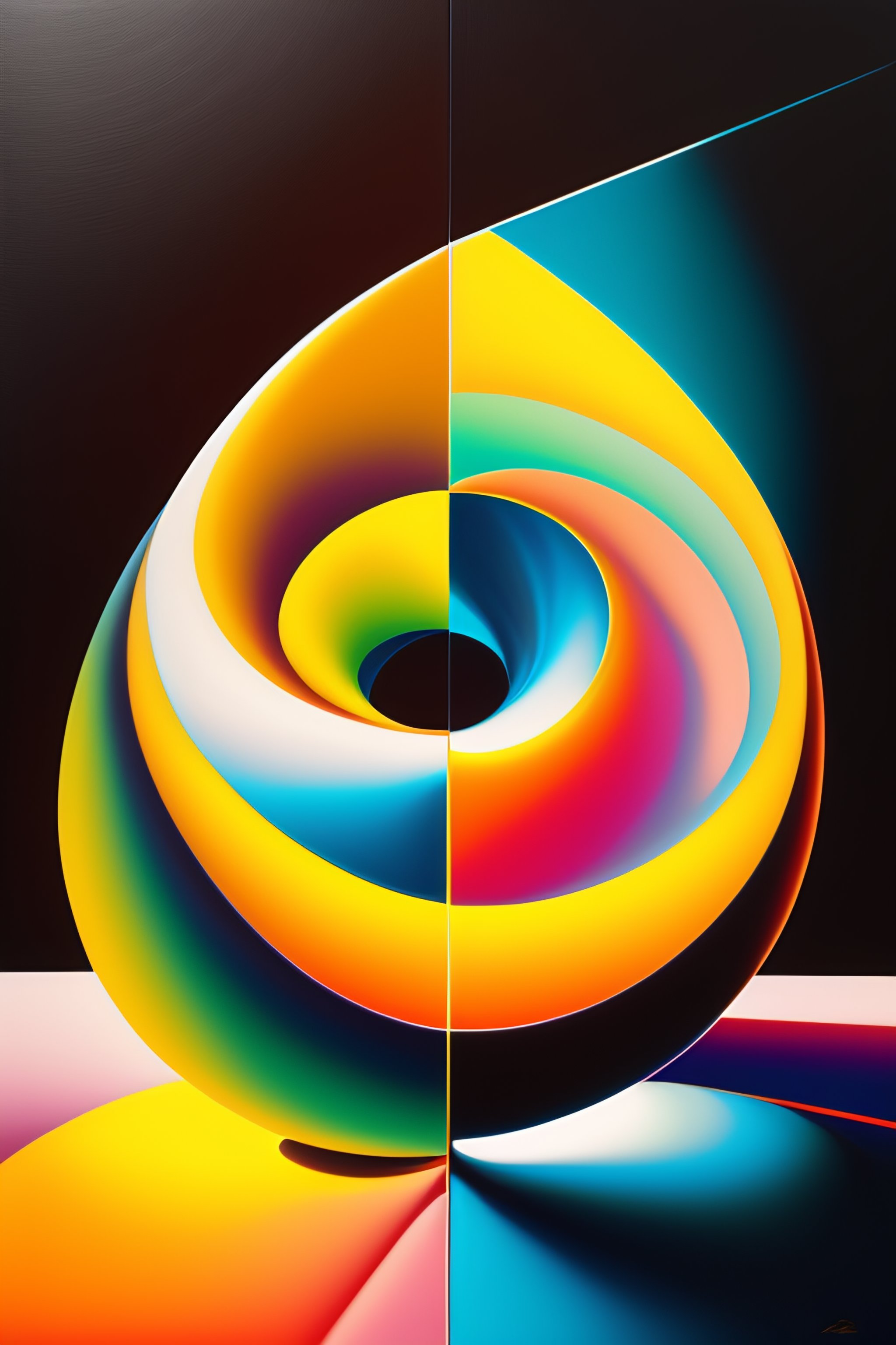 Lexica Abstract geometric sculpture by shusei nagaoka, oil on canvas