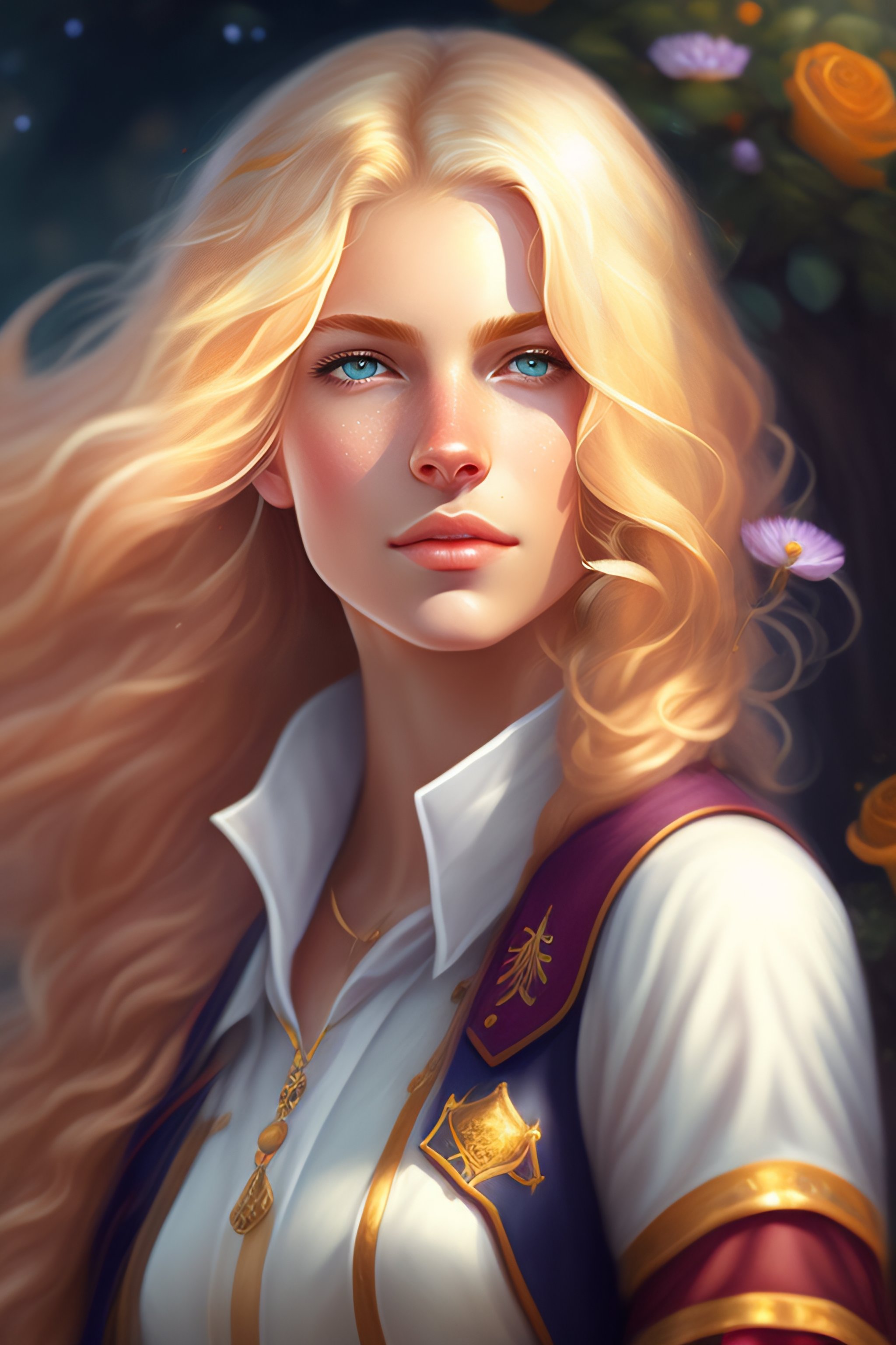 Lexica - Midjourney style, Alice a close up of a person with blonde ...