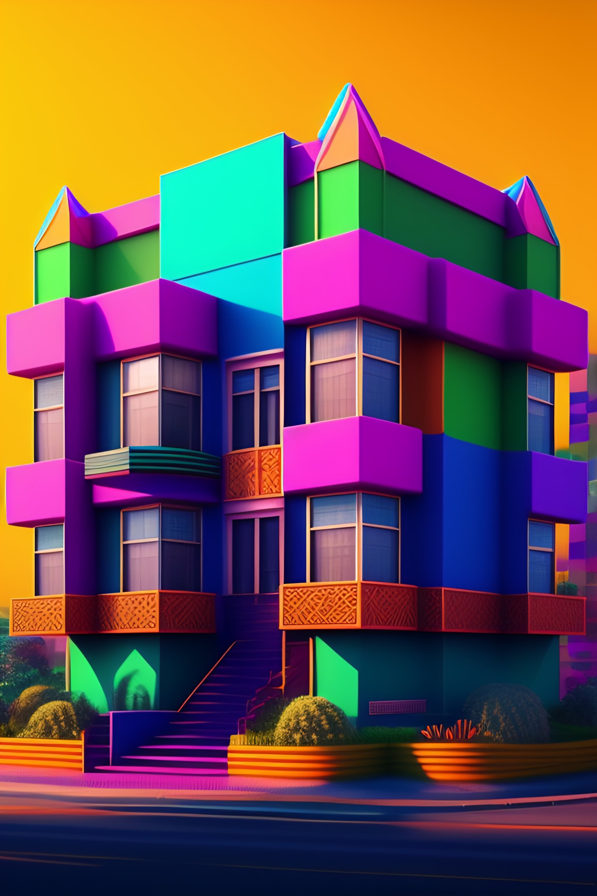 Lexica - The most psychedelic geometric patterned neighborhood ...
