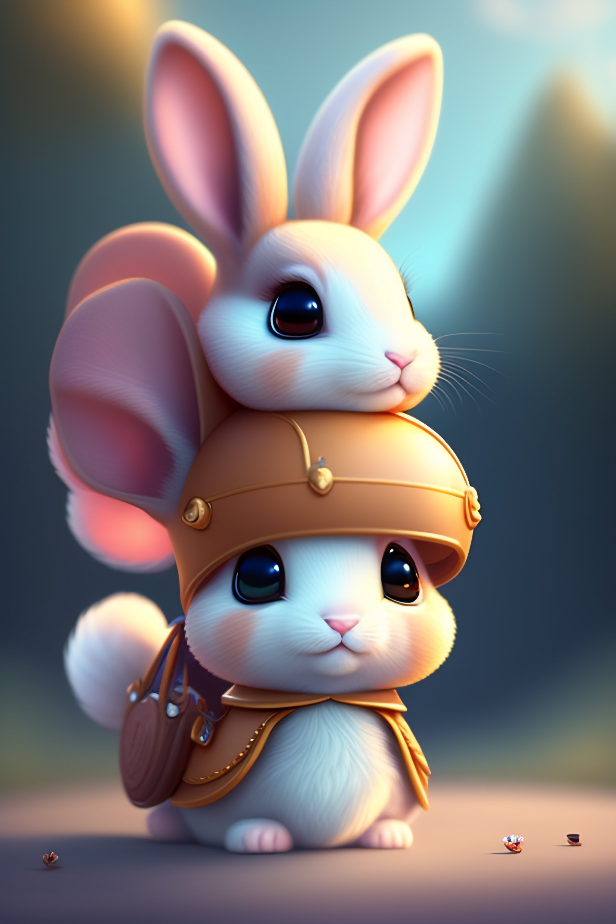 Lexica - Cute and adorable cartoon rabbit baby, fantasy, dreamlike ...