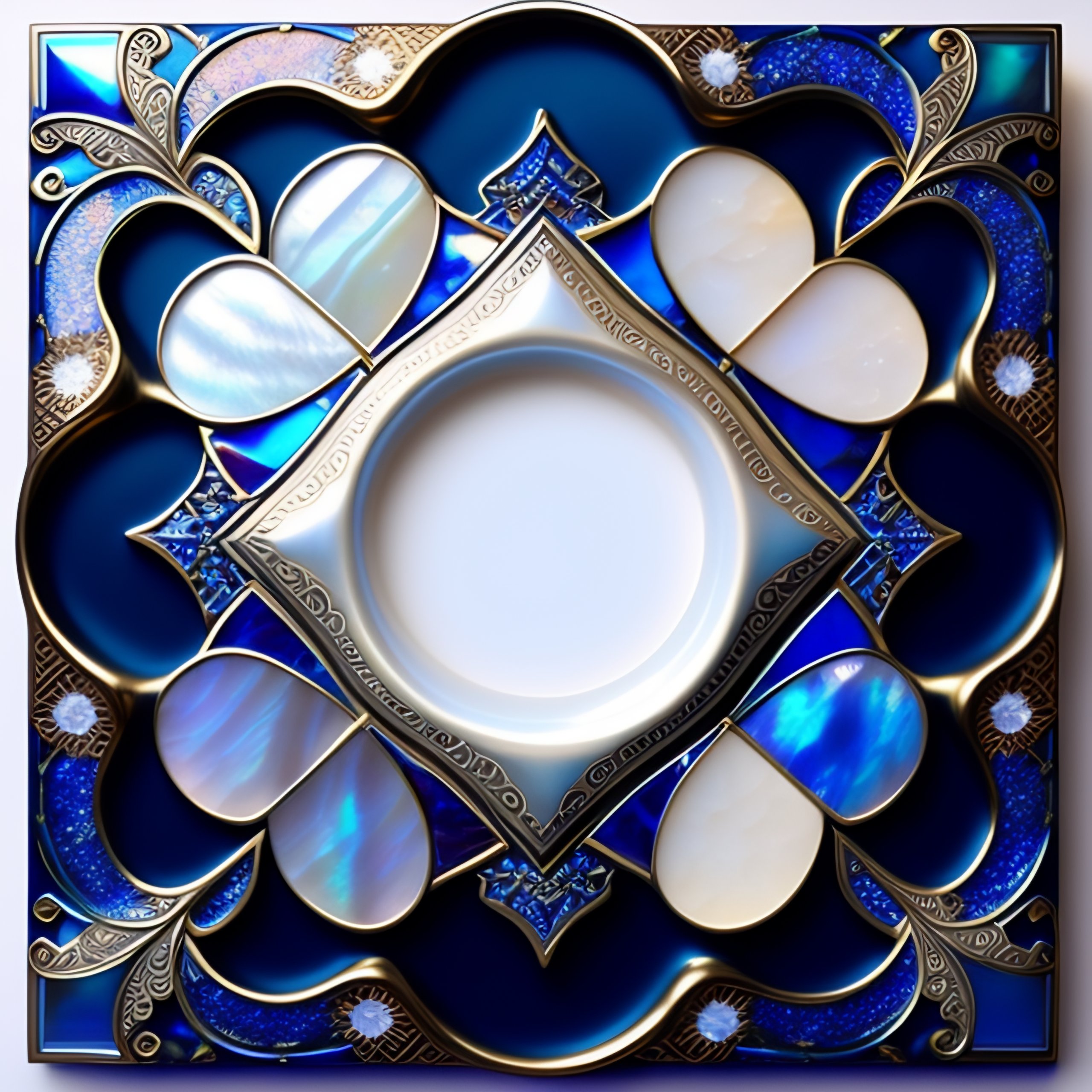 Lexica - Single mother-of-pearl inlay, Iridescent, blues, textured ...