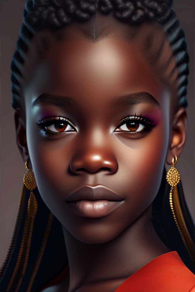 Lexica Ebony Girl Face Portrait