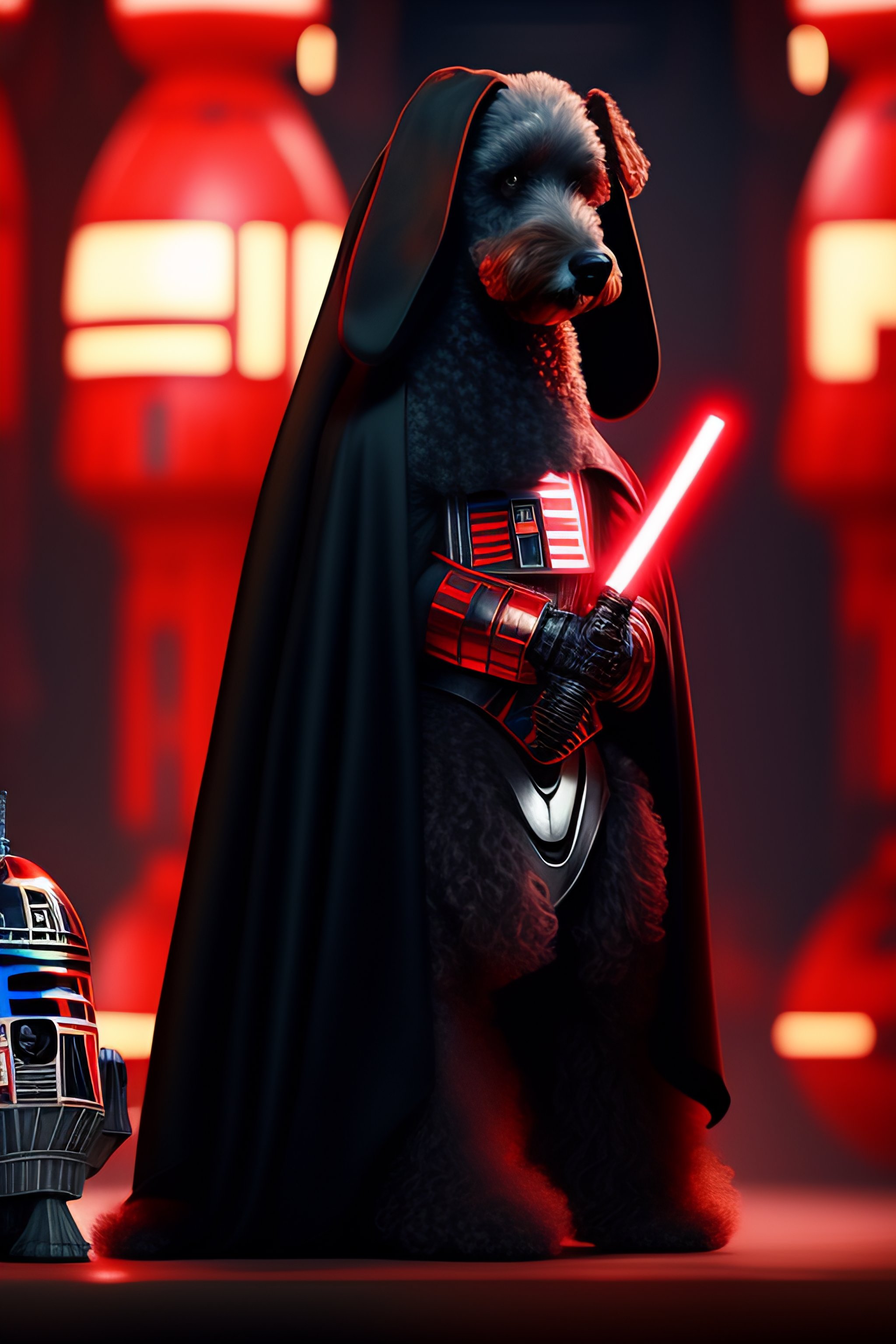 Lexica - Star Wars scene artificial intelligence a Bedlington Terrier ...