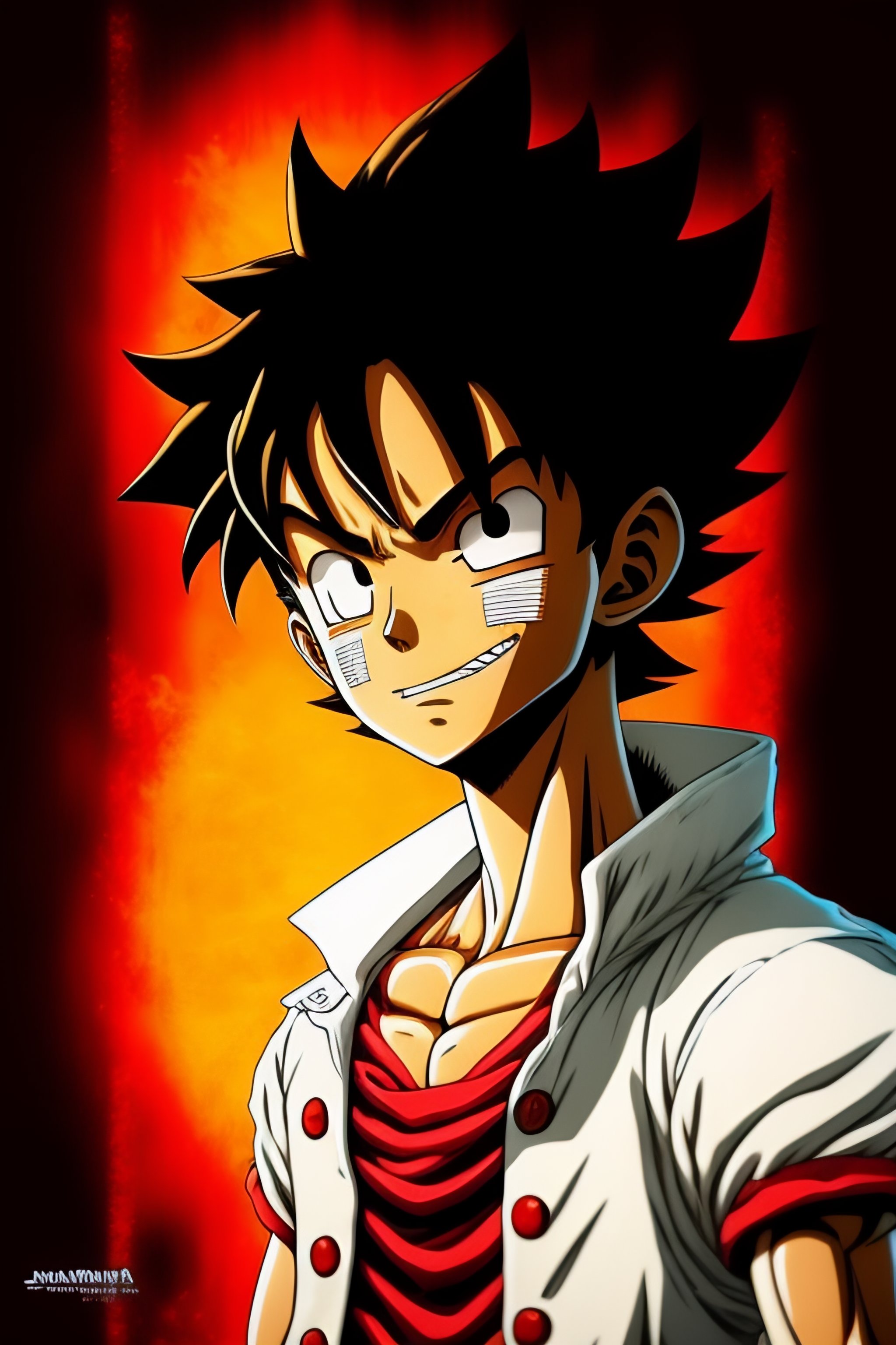Lexica - Portrait de Monkey D Luffy du manga One Piece avec Goku du ...