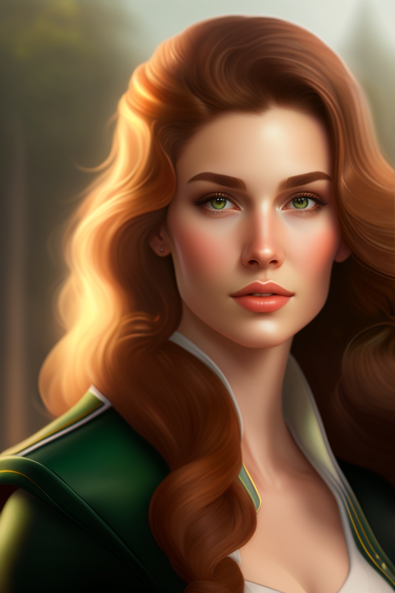 Lexica - A Slavic porcelain-skinned woman with meaningful, dark green ...