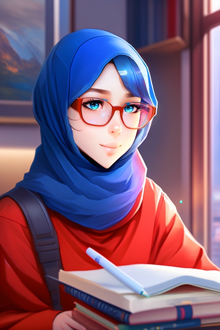 Cartoon hijab girl  Anime muslim, Pretty anime girl, Girl glasses anime