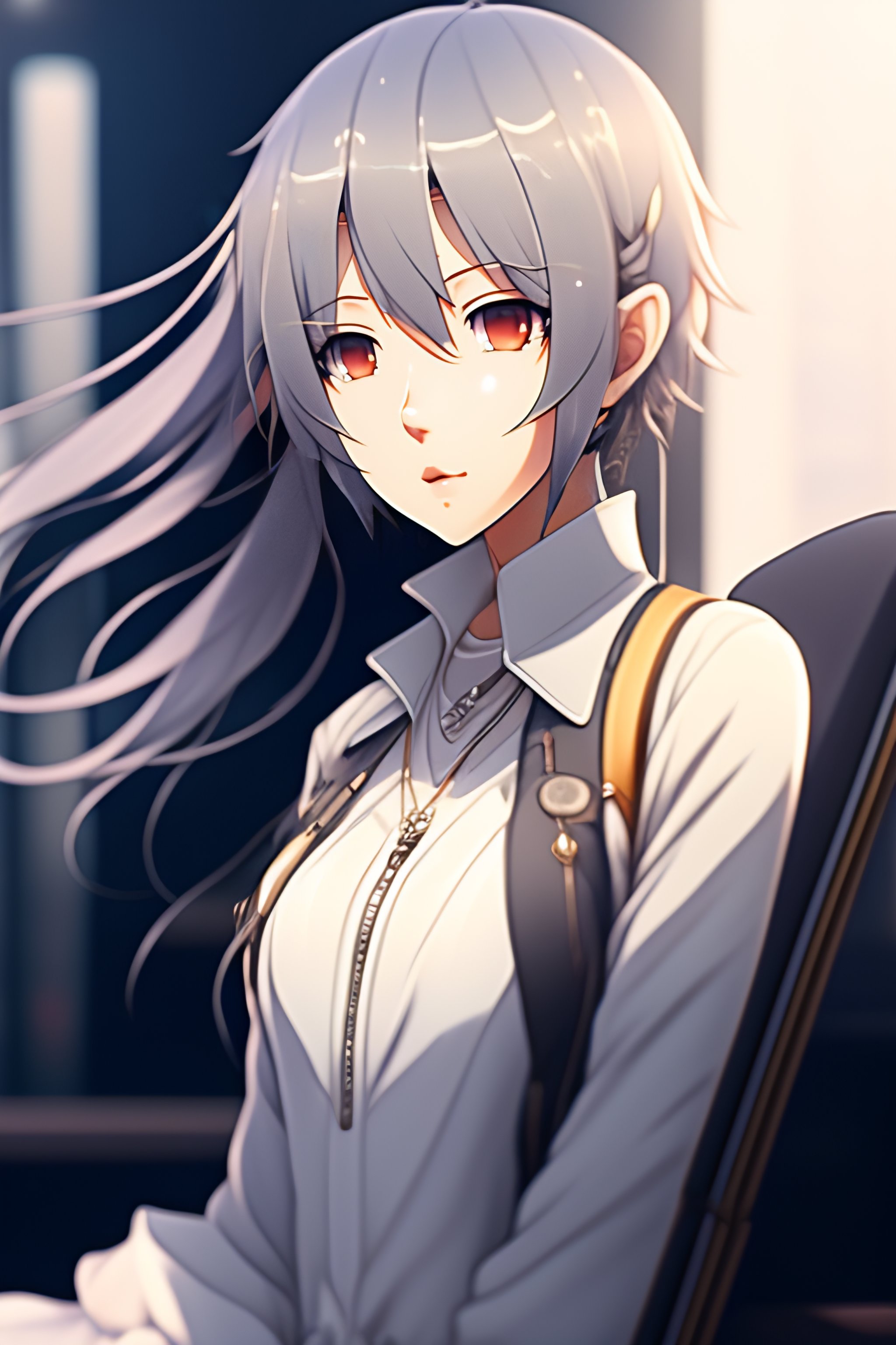 Lexica - Light gray hair, short hair, female, slender, kind, ephemeral,  pixiv, anime, Japanese anime, recent Japanese anime, Japanese anime-style  lin