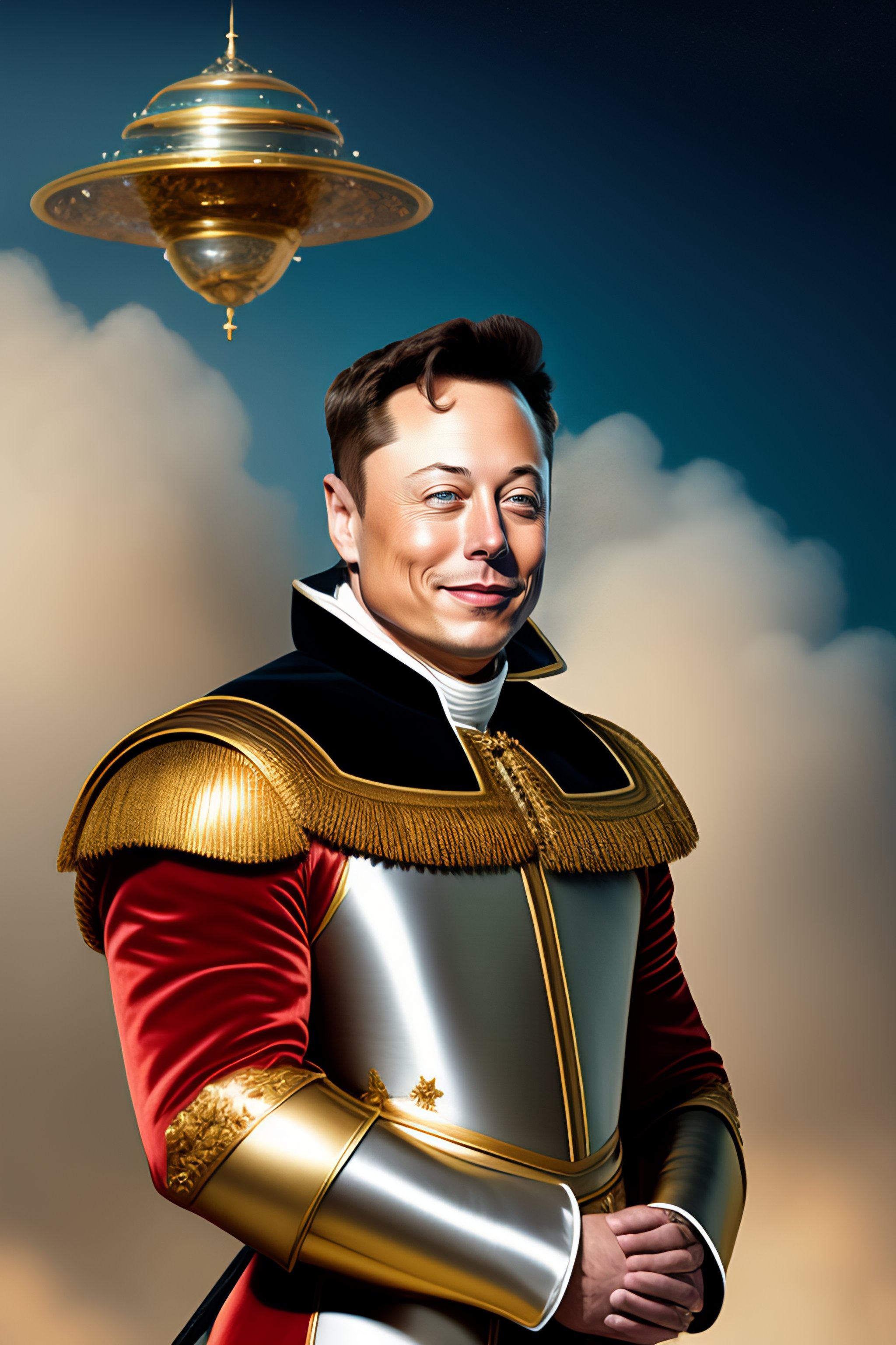 Lexica - Digital painting of elon musk wearing a musketeer costume and ...