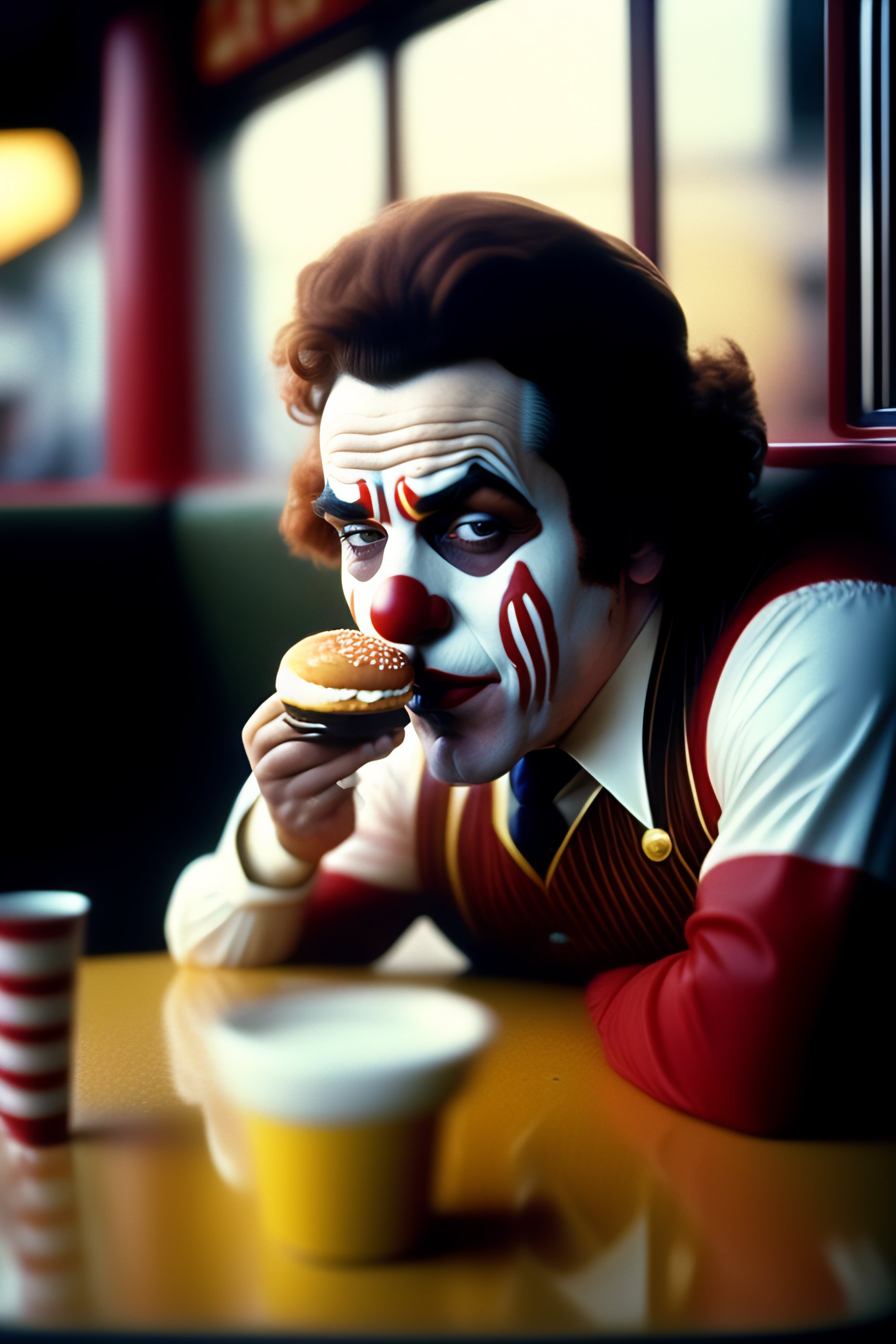 Lexica - A hyper-realistic photograph of macdonald's clown Ronald ...