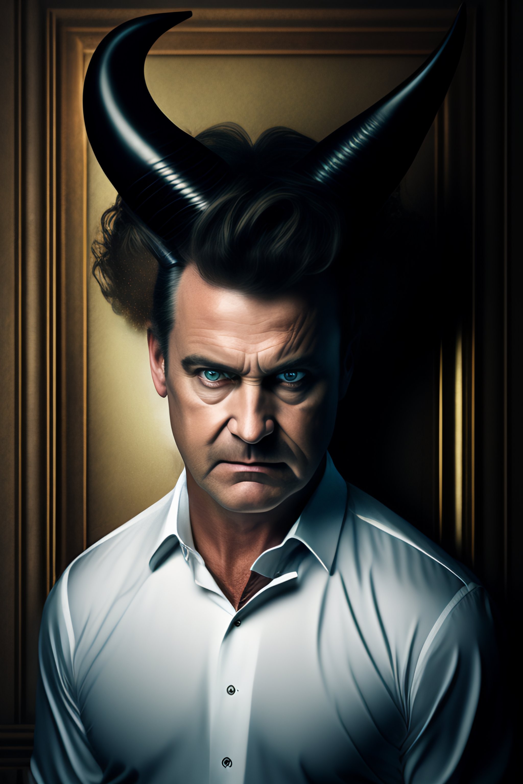 Lexica - Photo of demonic middle aged manager with devil horns in a ...