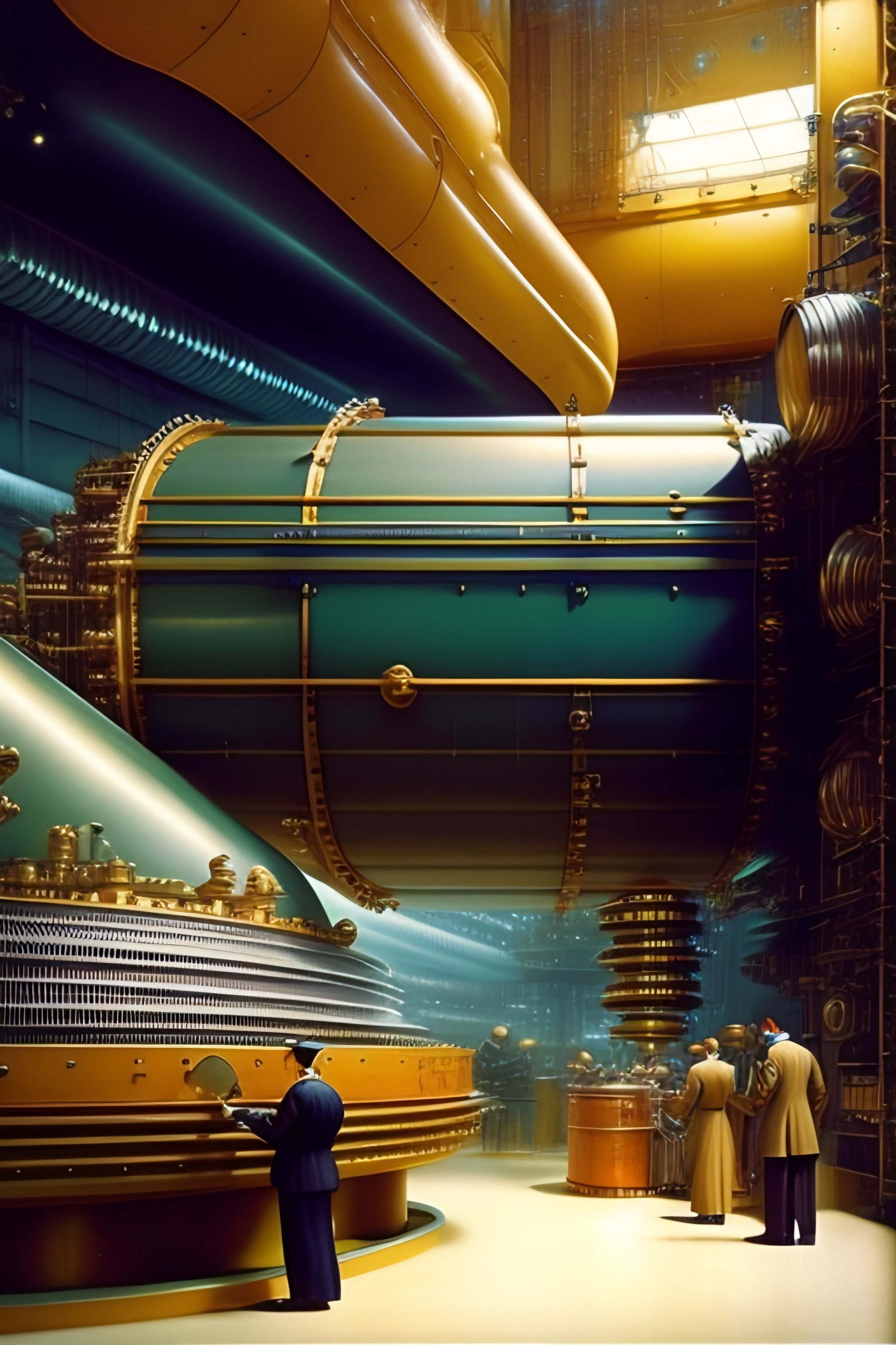 Lexica - 1 9 5 0 s retro science fiction particle accelerator scene ...