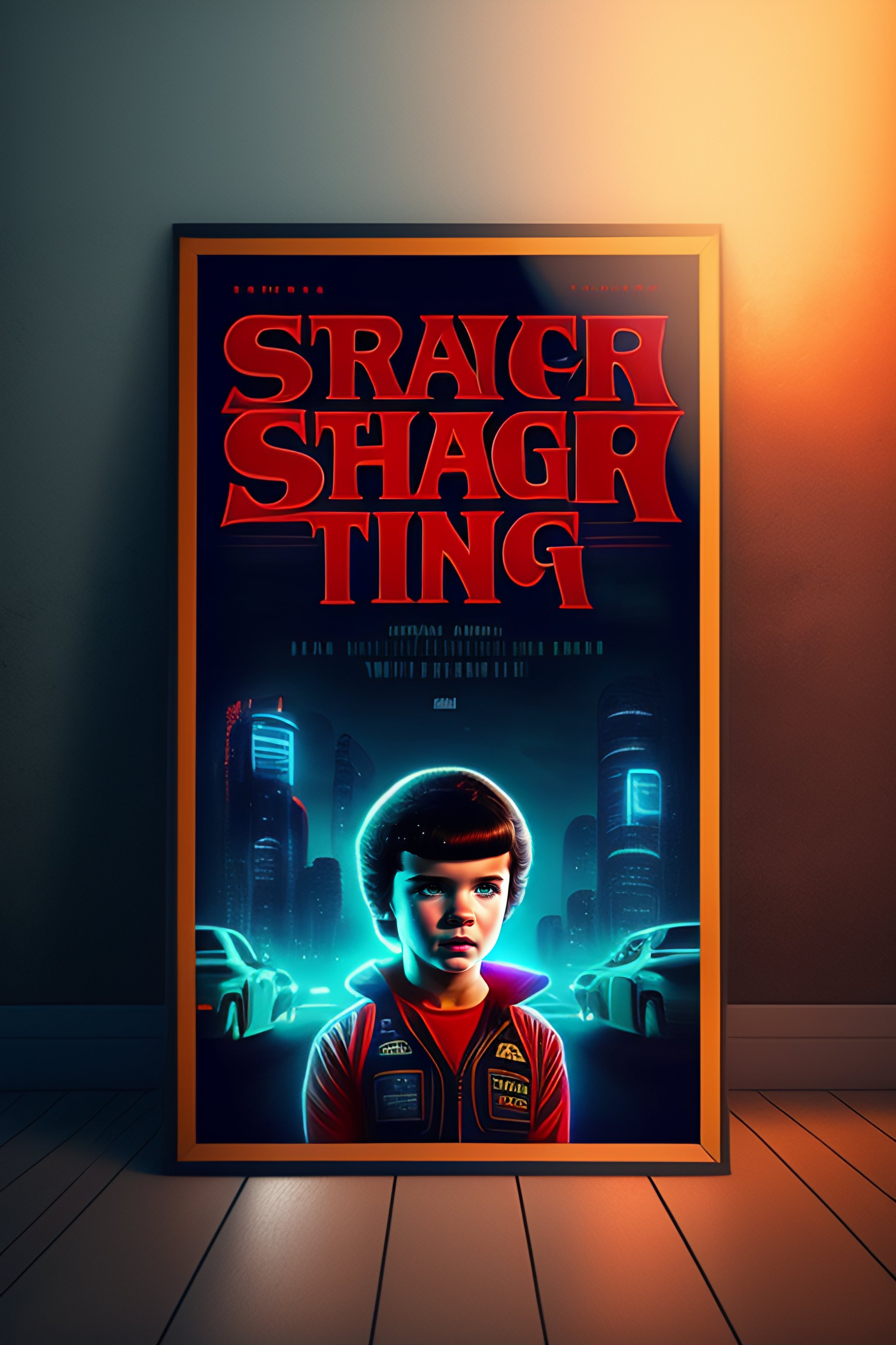 Lexica - Stranger things cinema poster whitout paw patrol in front,  cyberpunk style