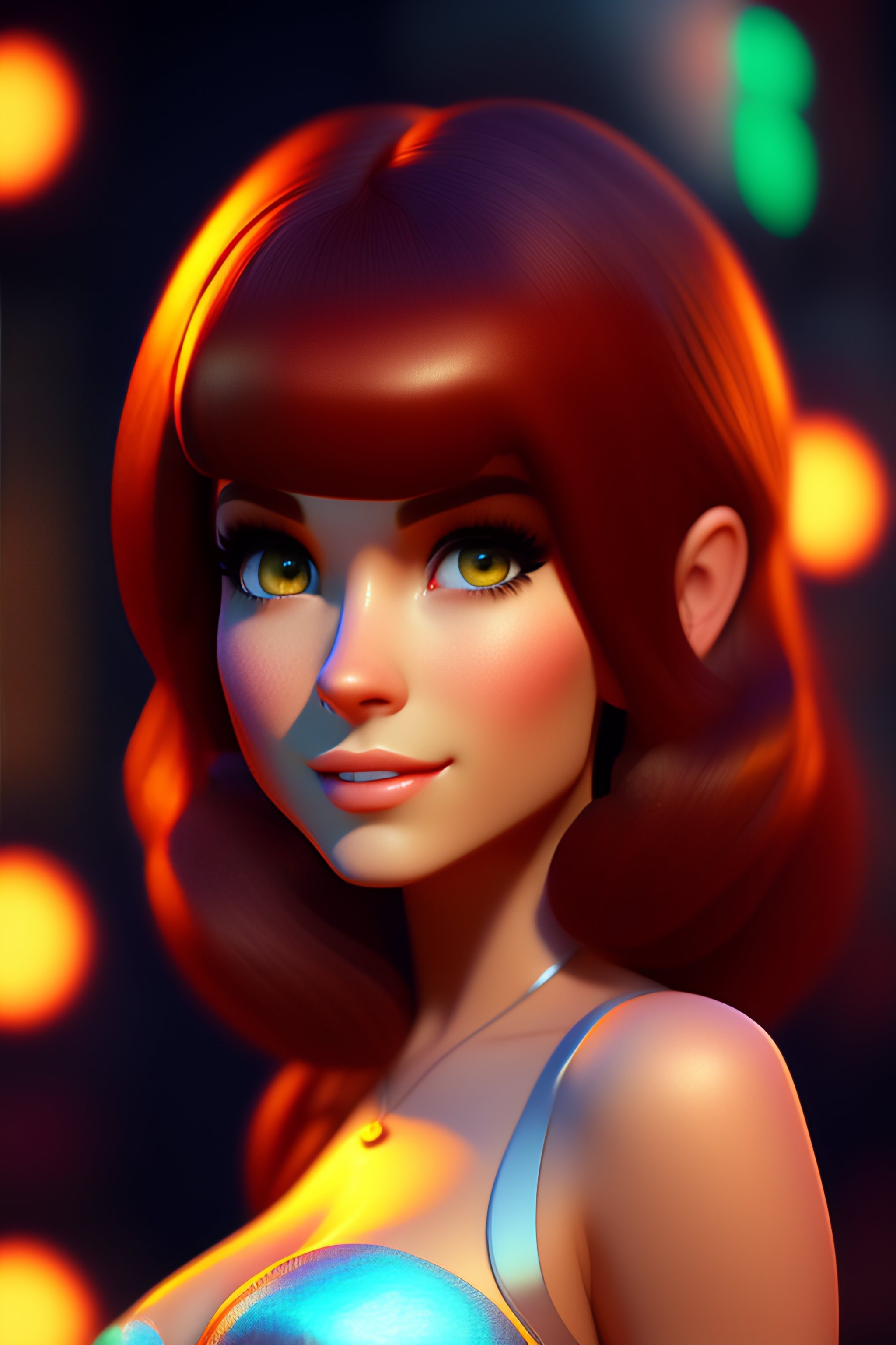 Lexica - Very hot girl, without bra, without pan, pixar style, 3d style,  disney style, 8k, beautiful