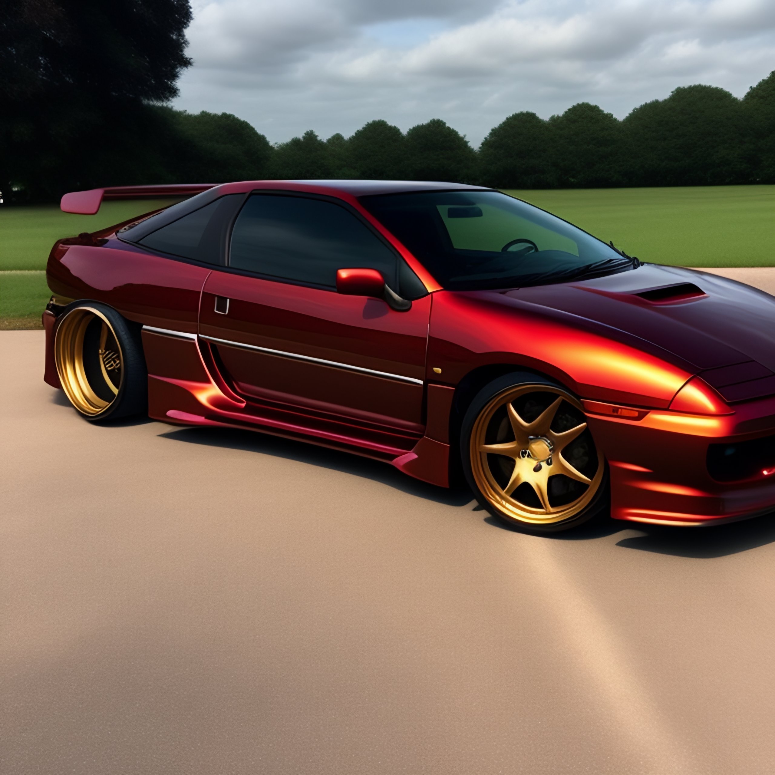Lexica - A red mitsubishi eclipse 1999, rims rays volks TE 37 18