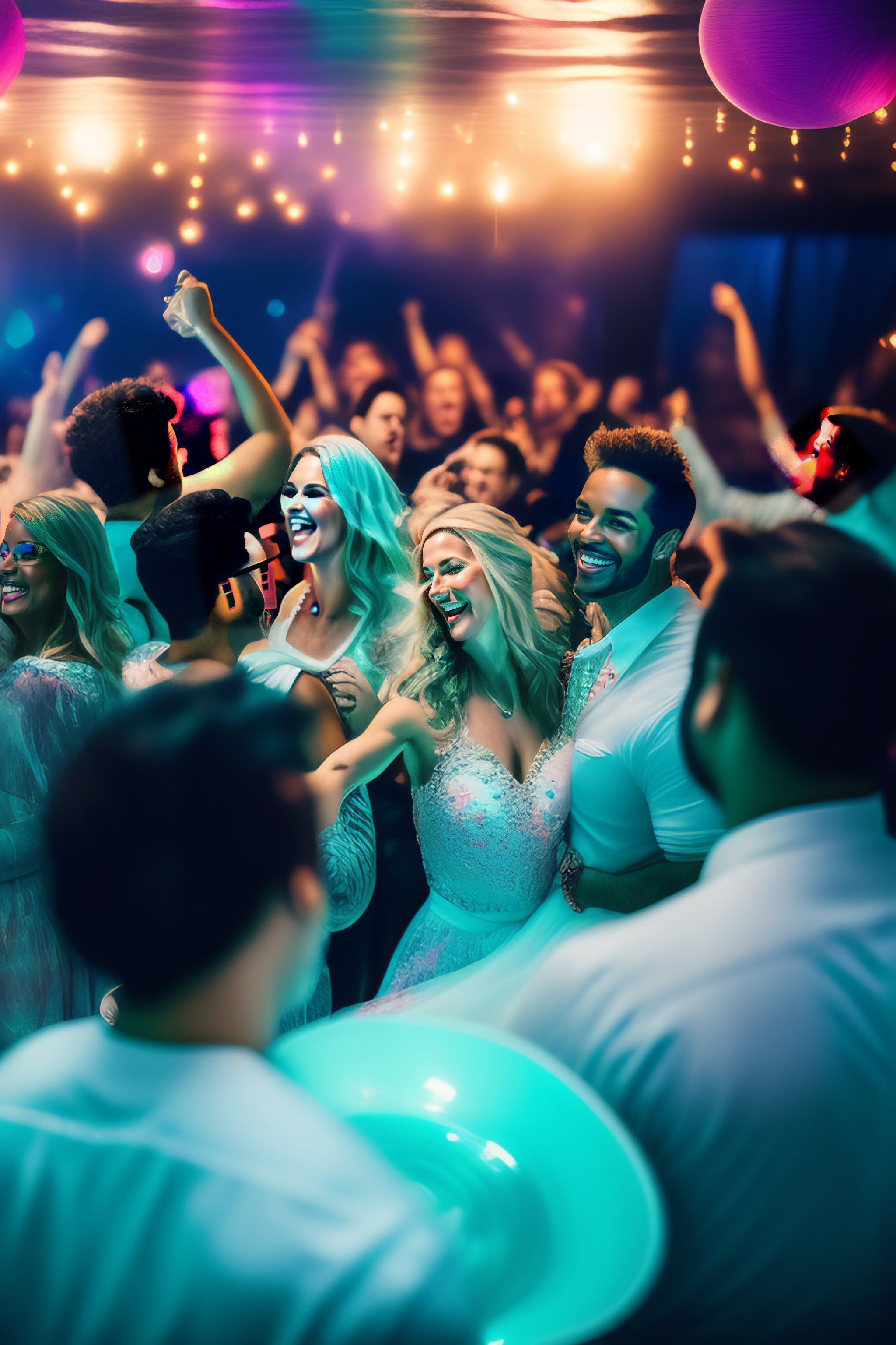 Lexica - People having fun at a dance party under the sea