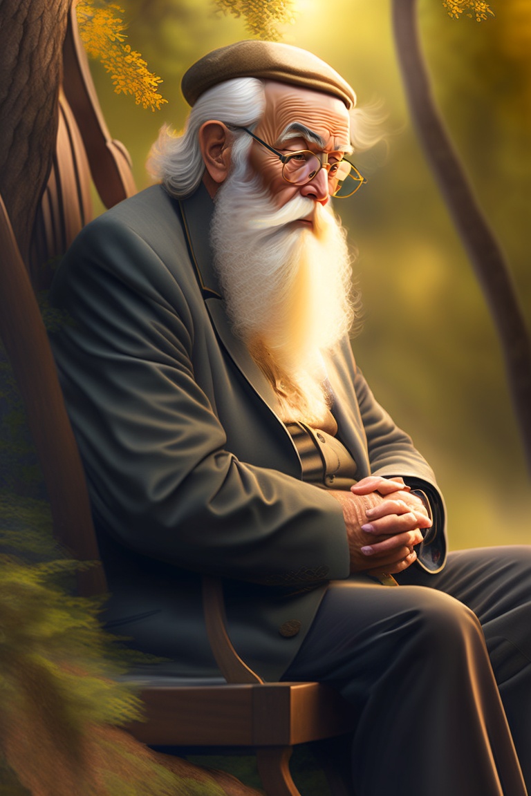 Lexica - The Wise Old Man Depict an elderly man with a long white beard ...