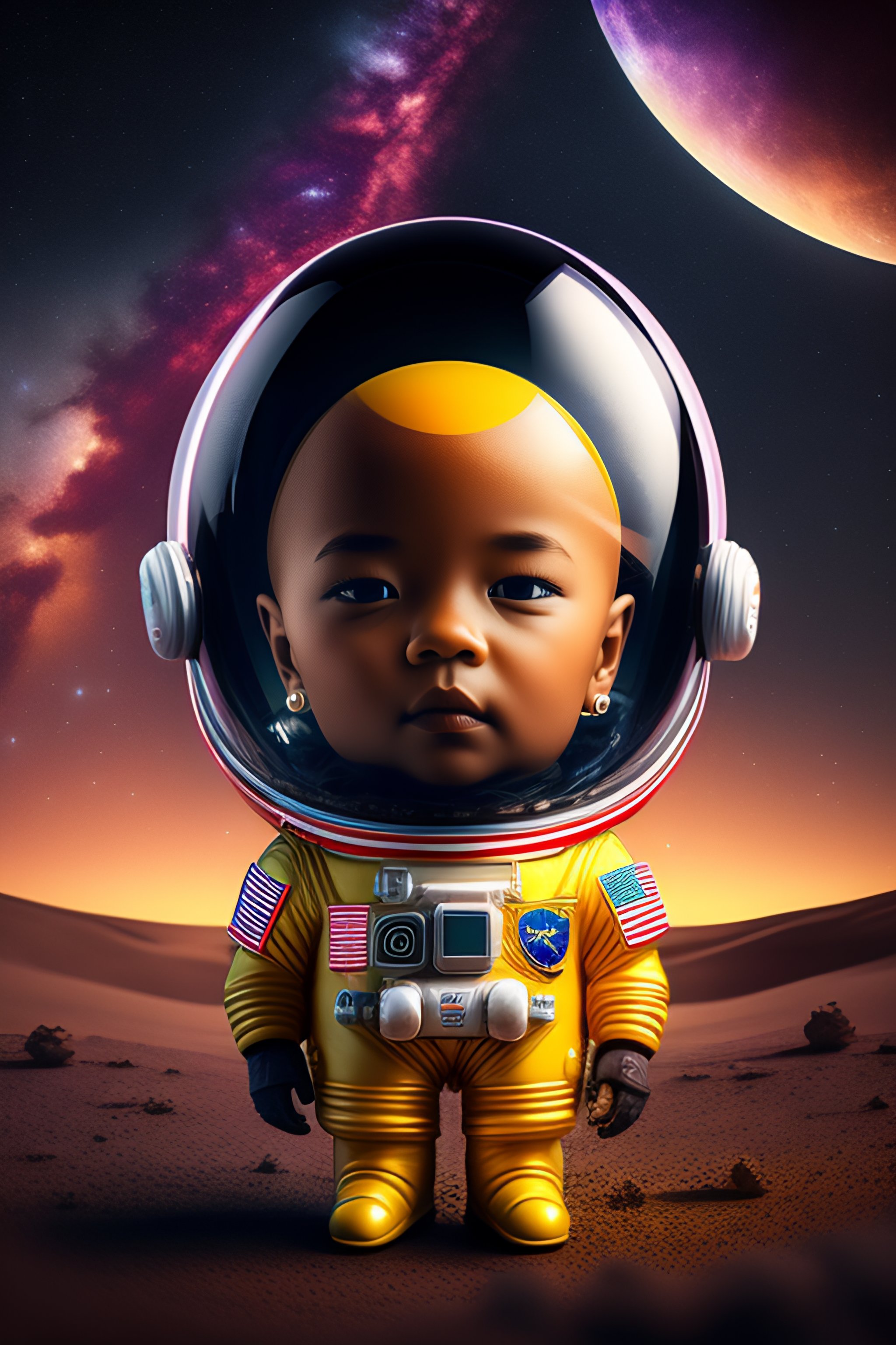 Lexica - An astronaut in an alien's planet, bobblehead style