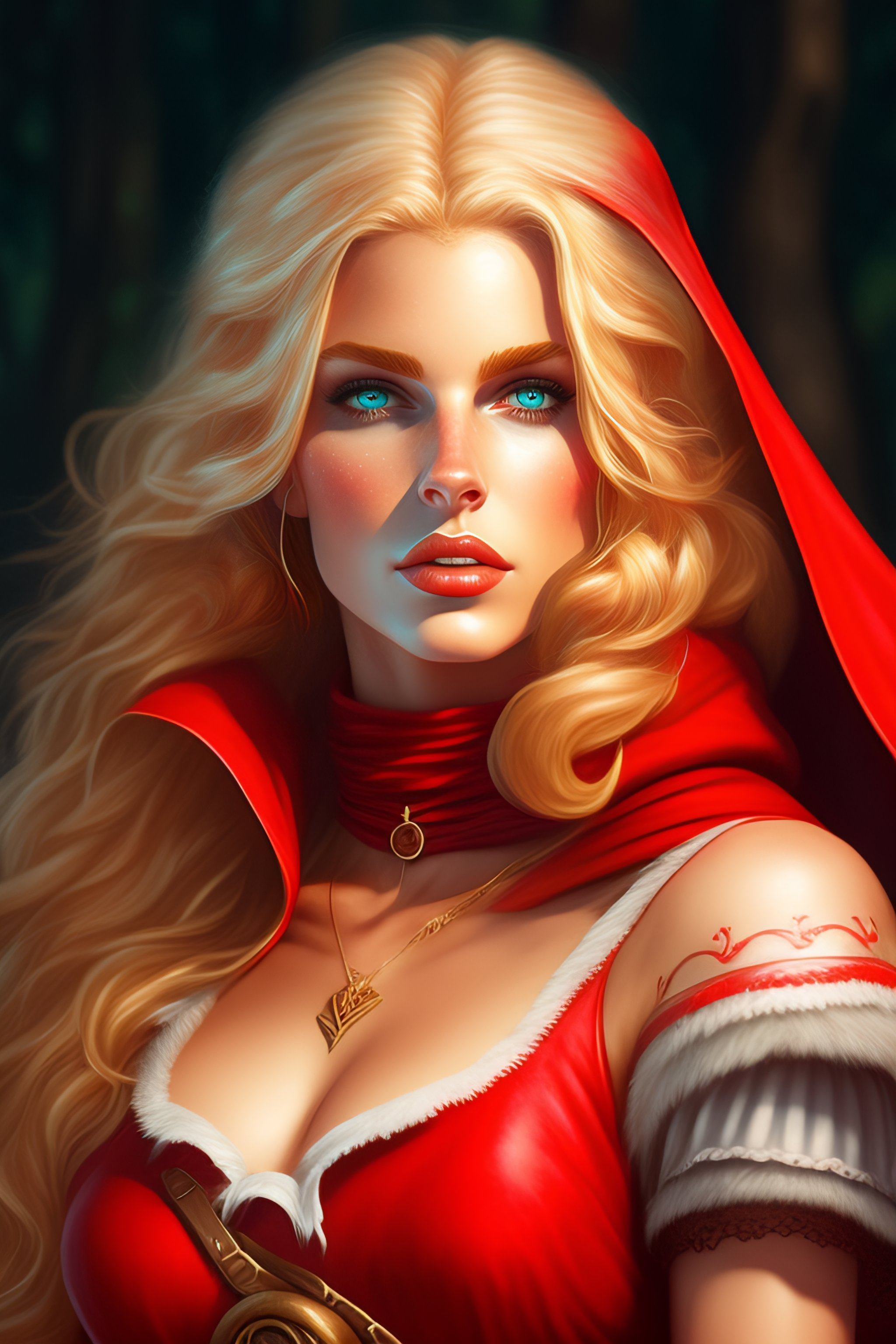 Lexica Goddess Little Red Riding Hood Blonde Hair Wolf Tattoo13 D And D Fantasy 1539