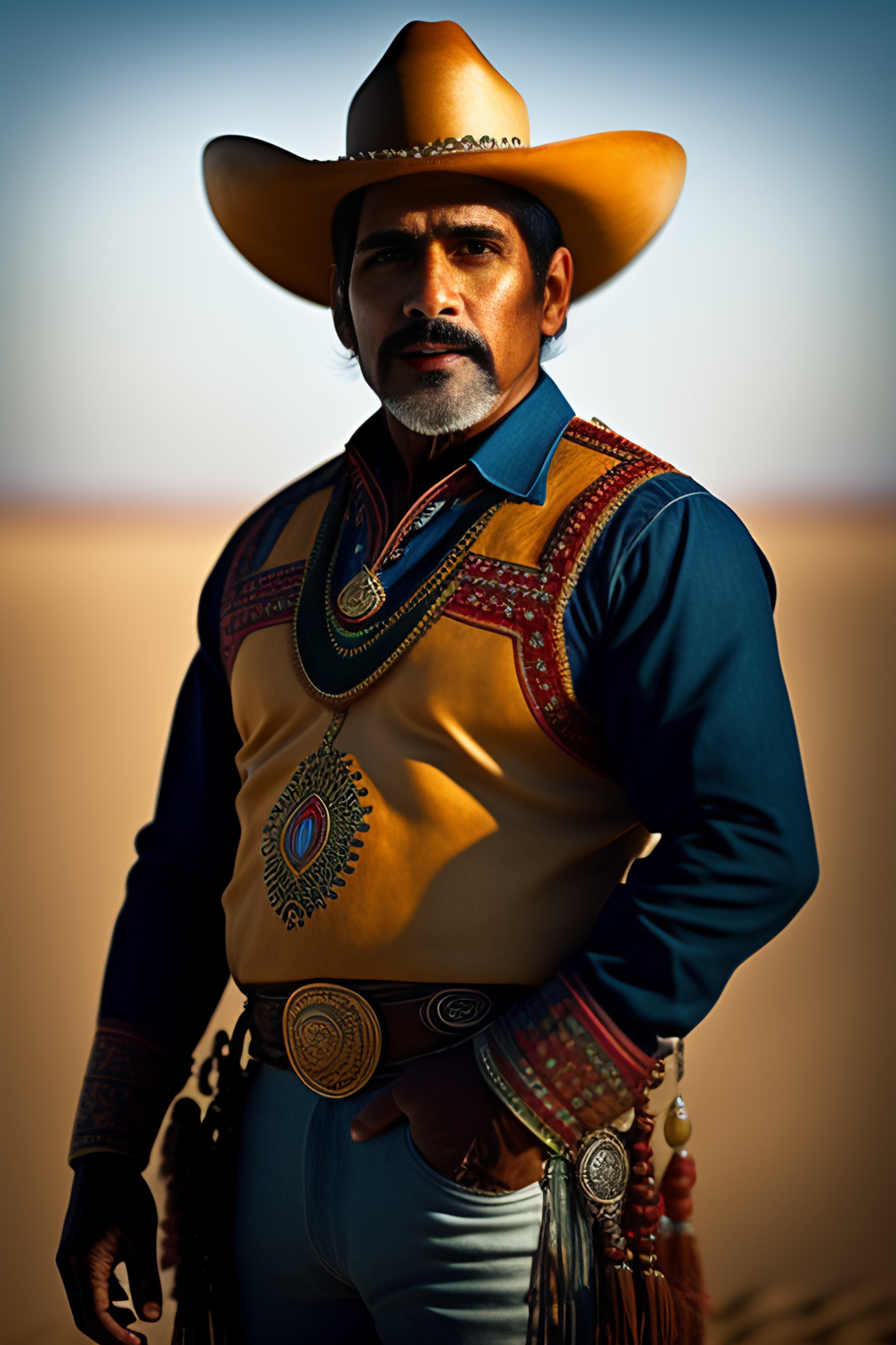 Lexica Portrait of a Mexican cowboy