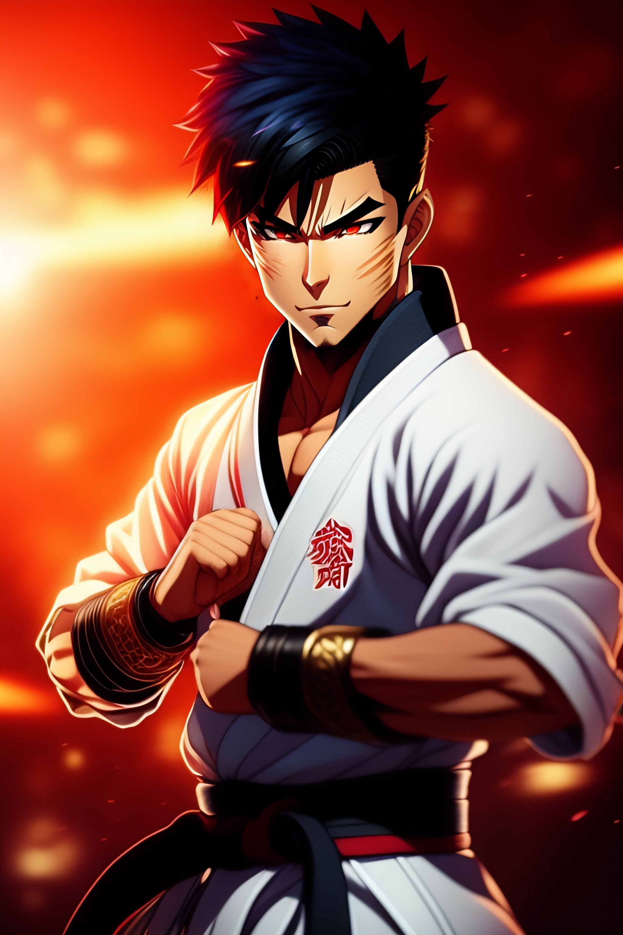 Anime character in martial arts attire