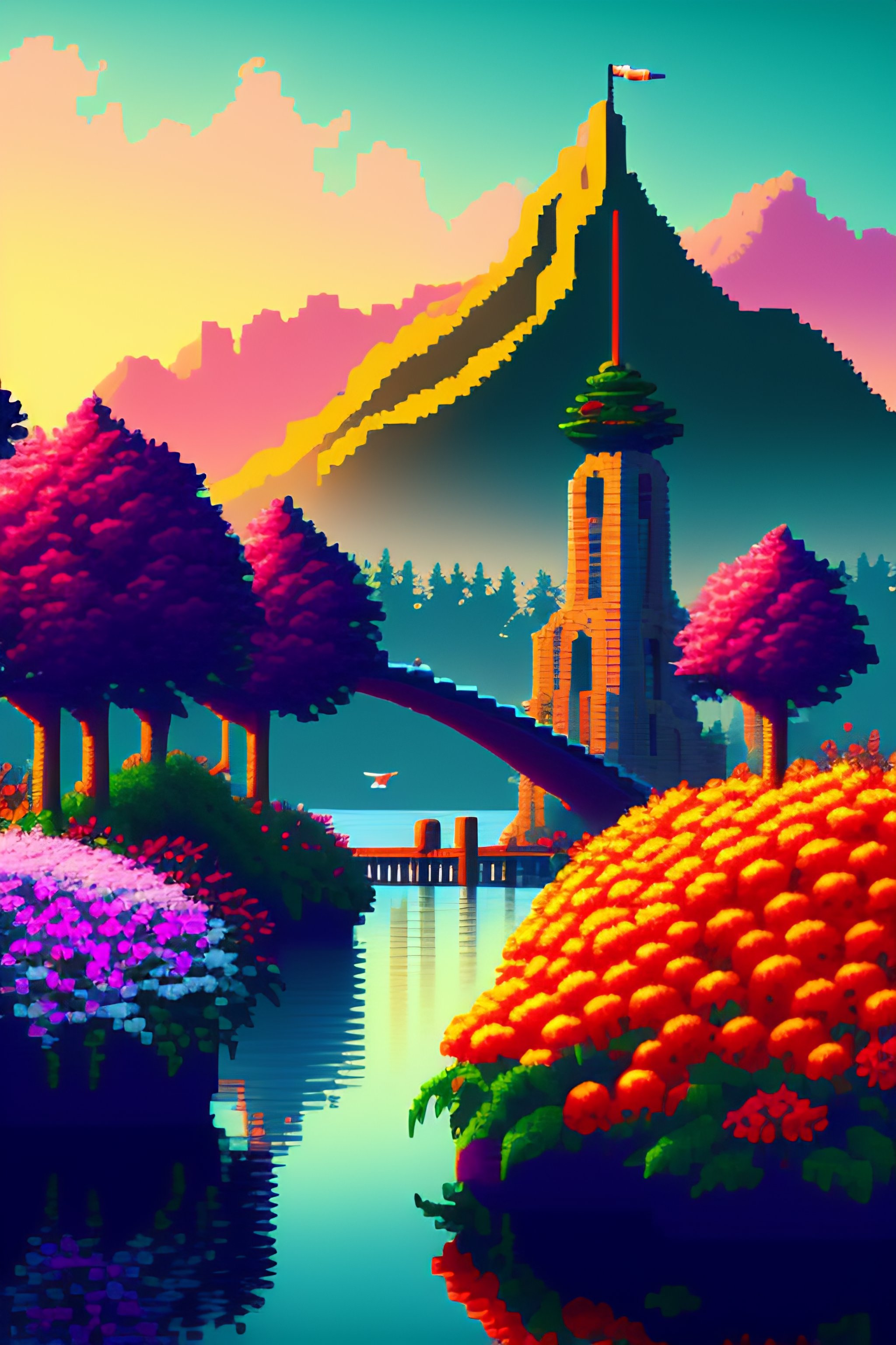 Lexica Pixel Art Portland Sign 3d Pixel Art 4k Wallpaper Incredible 