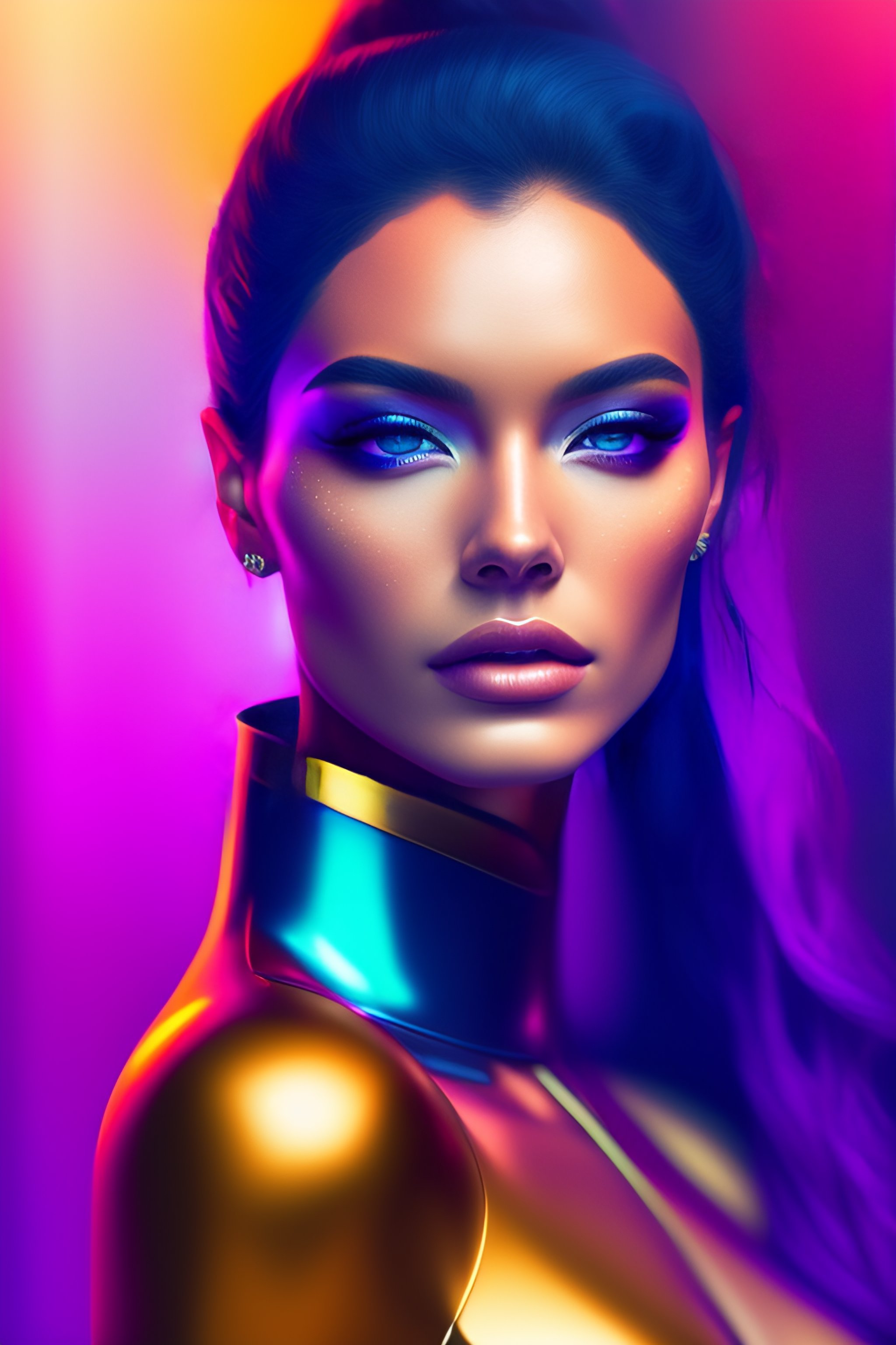 Lexica - (dreamlike_1.3)colorful, vivid beautiful portrait of a female ...