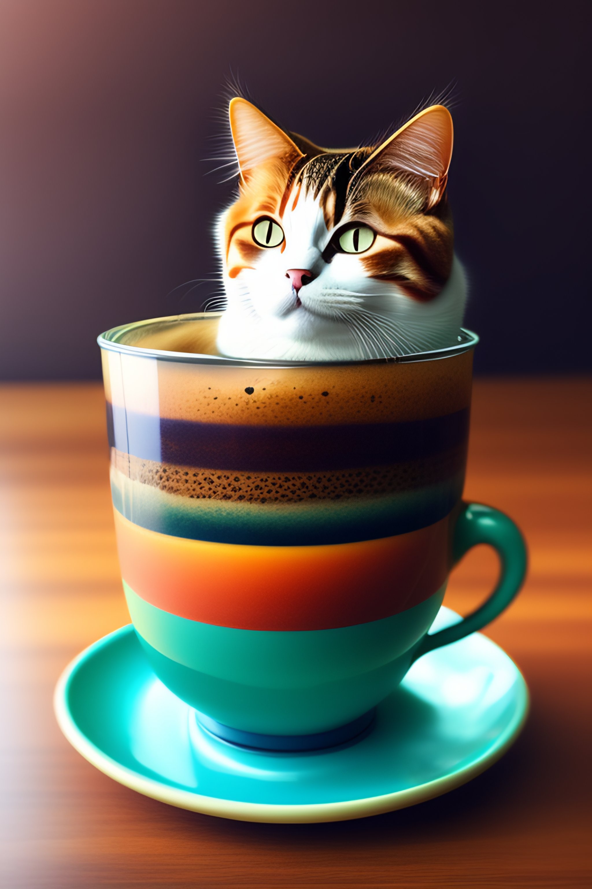 Lexica - Cat in a cup in the style of midjourney