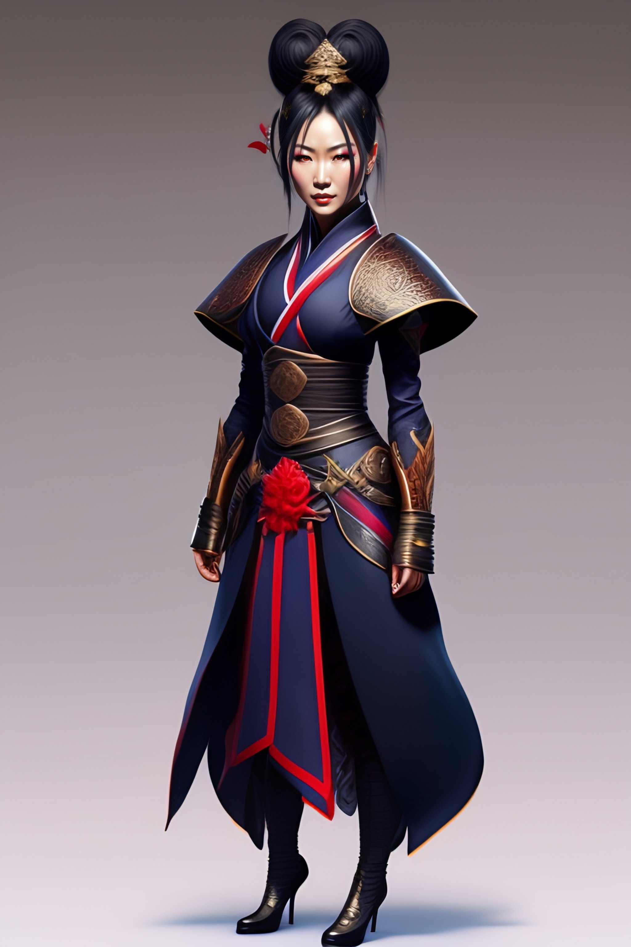 Lexica - Concept art of a japanese ninja woman, clothing with high ...