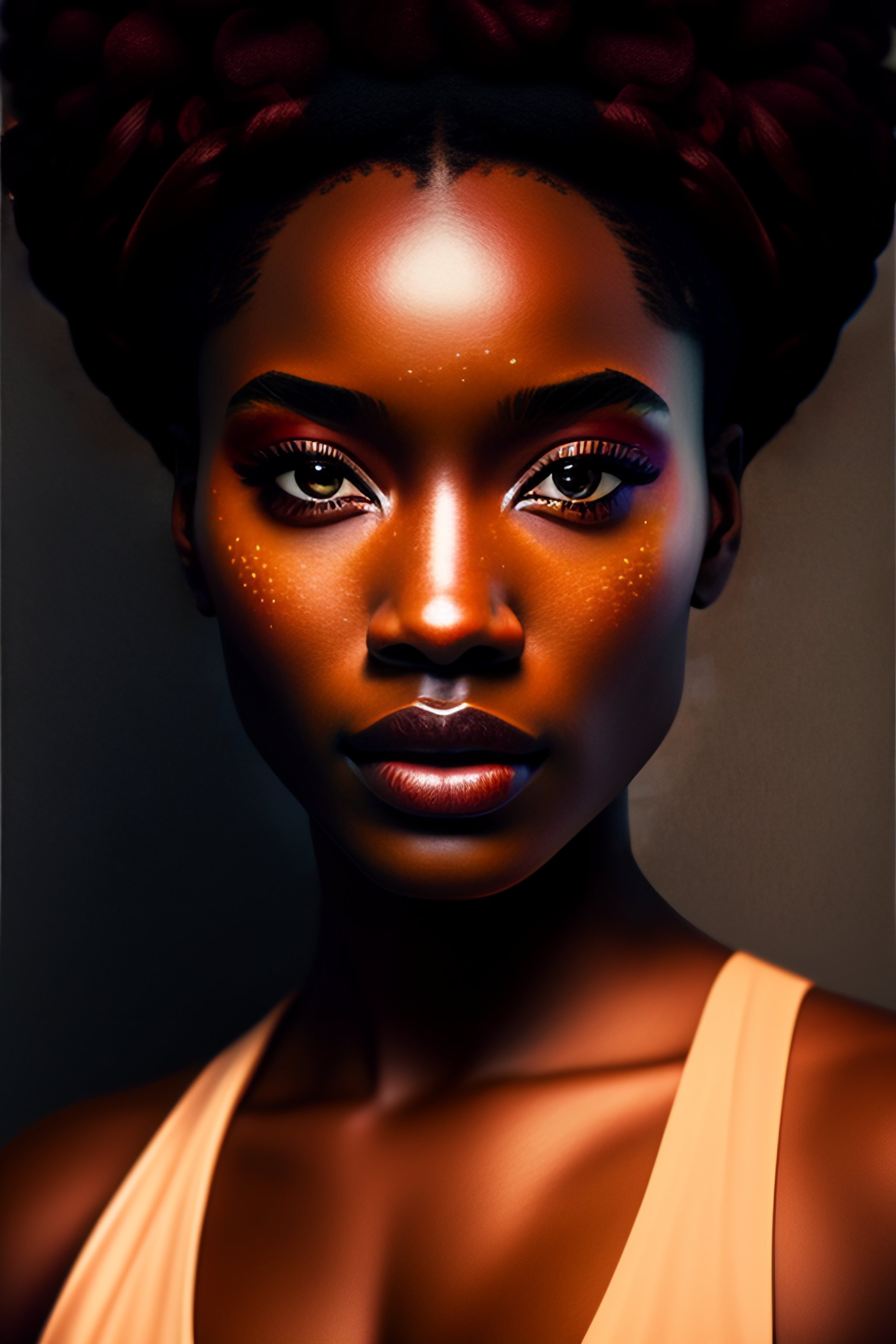 Lexica - A beautiful brown skinned african american woman, photo ...