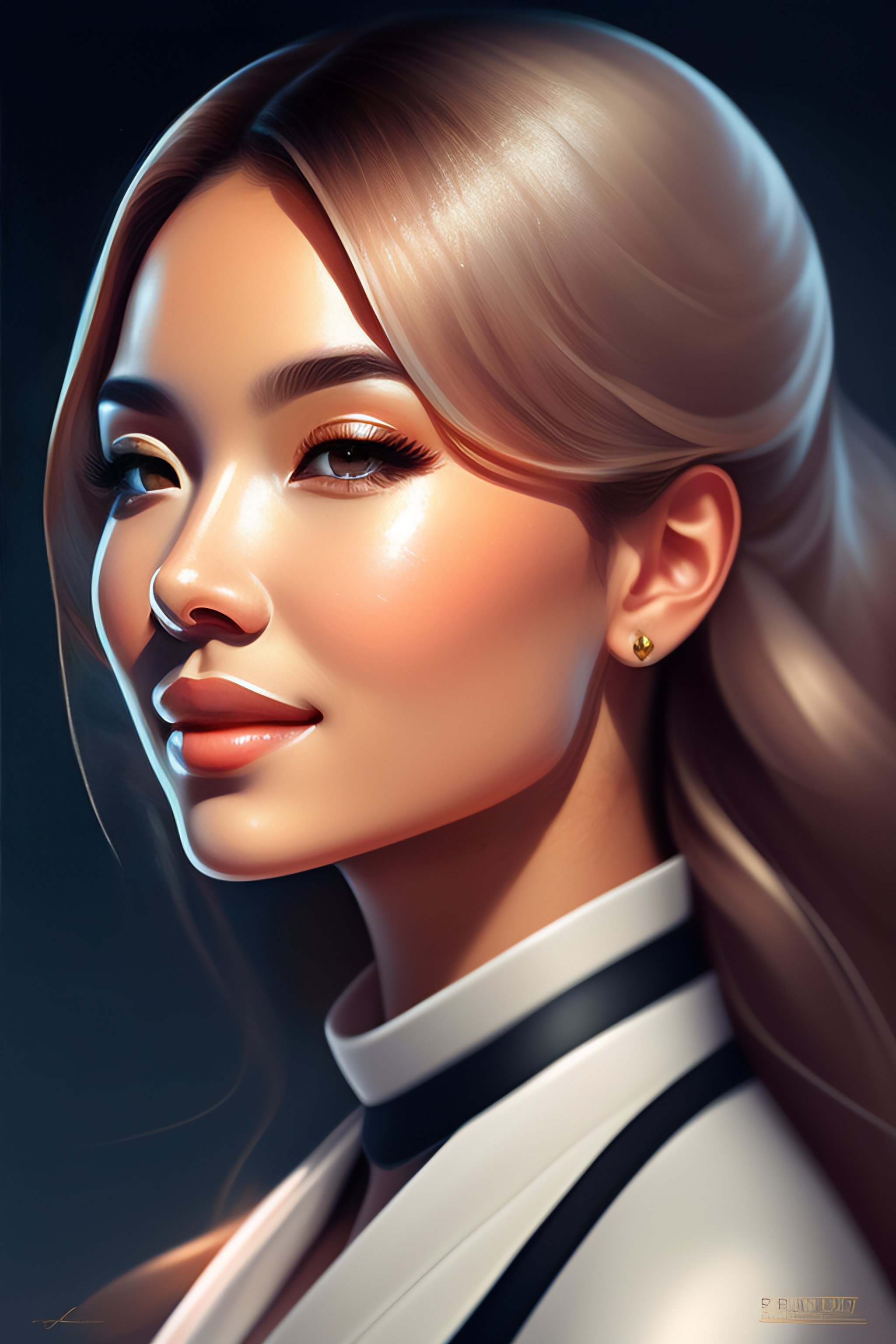 Lexica - Symmetry!! portrait of a smiling girl serene, complex, elegant ...