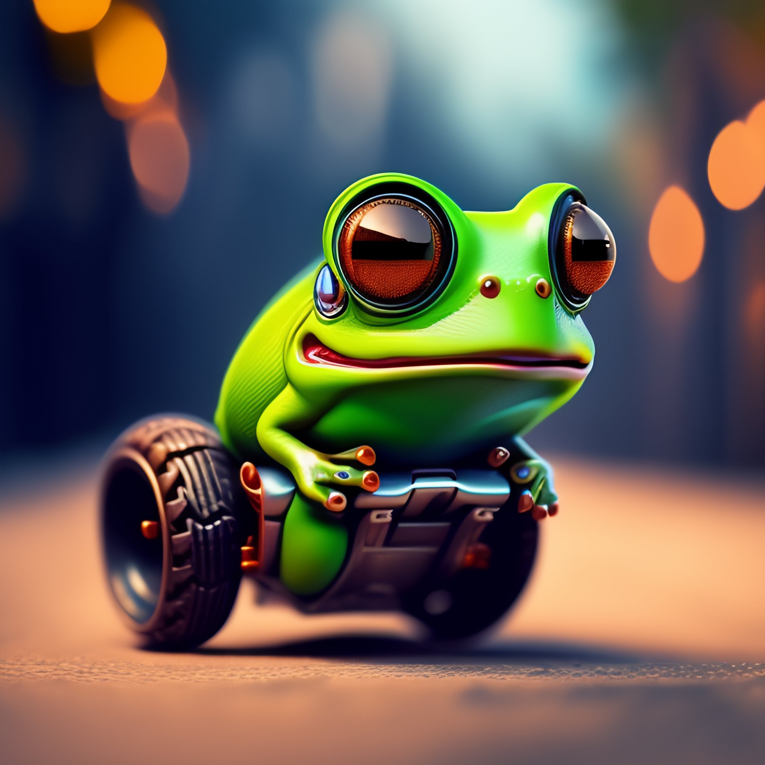 Crazy Frog on One Wheel Motorcycle Dead · Creative Fabrica