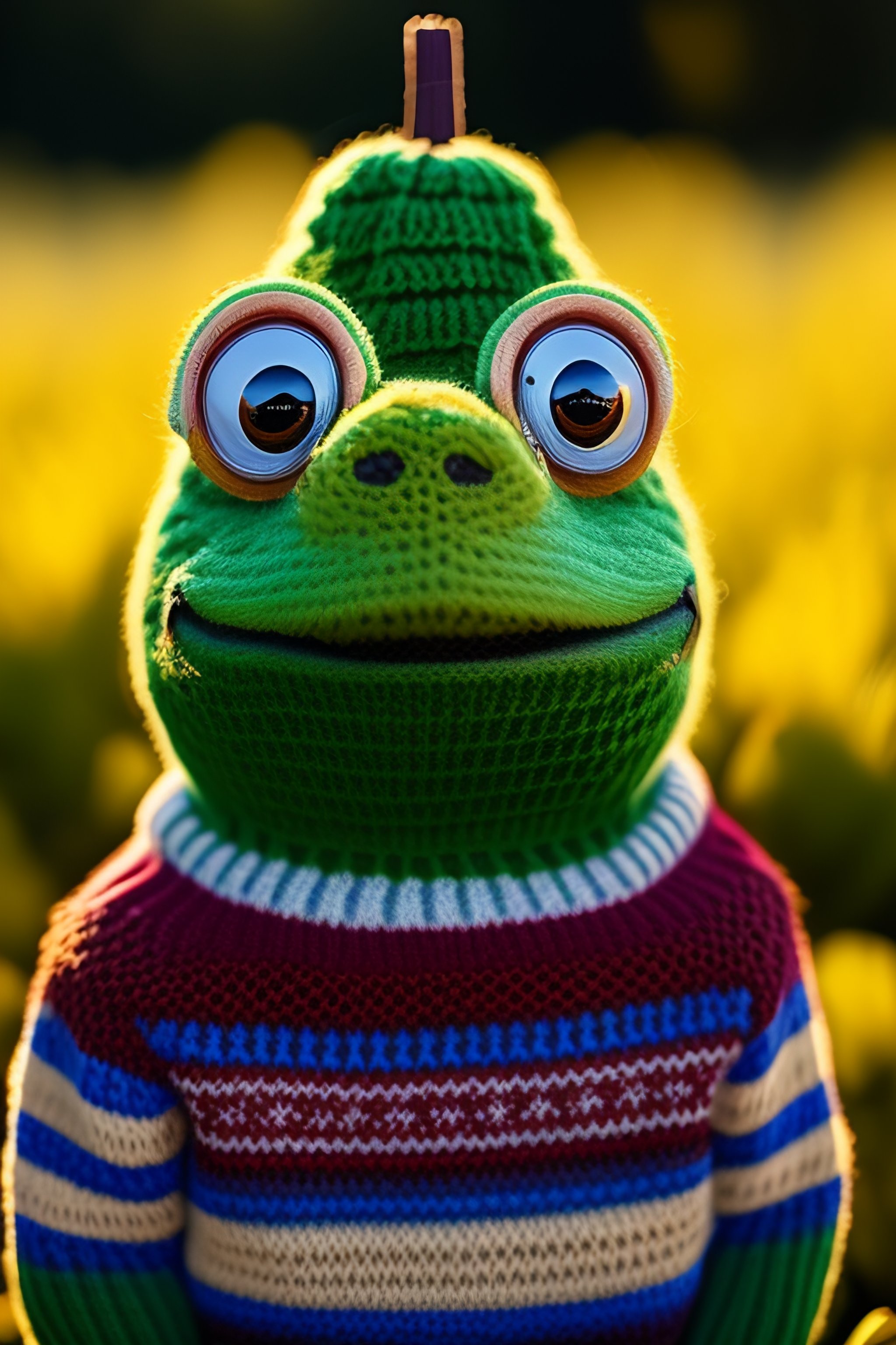 Lexica - Pepe the frog wearing a sweater