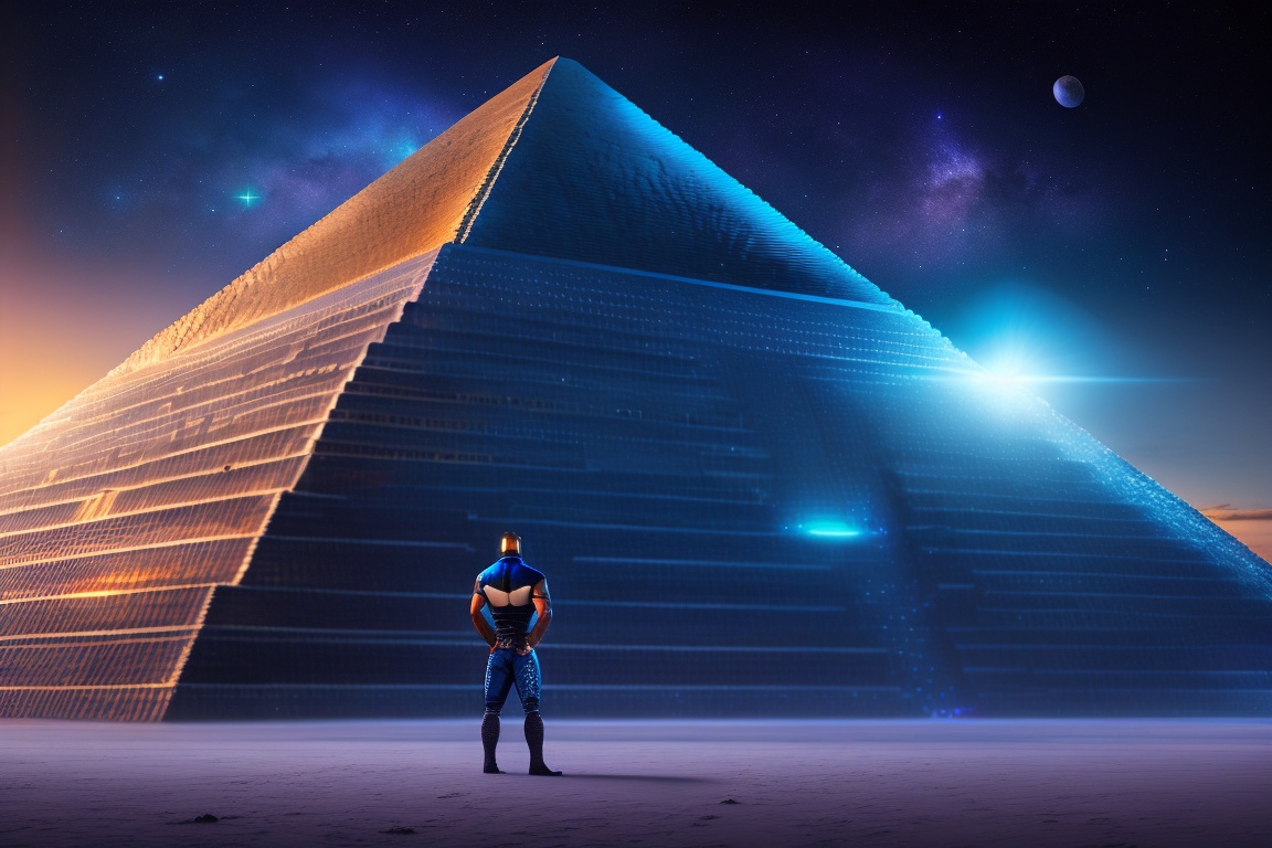 Lexica - Joe Rogan stands with an awe-inspiring alien at the Egyptian ...