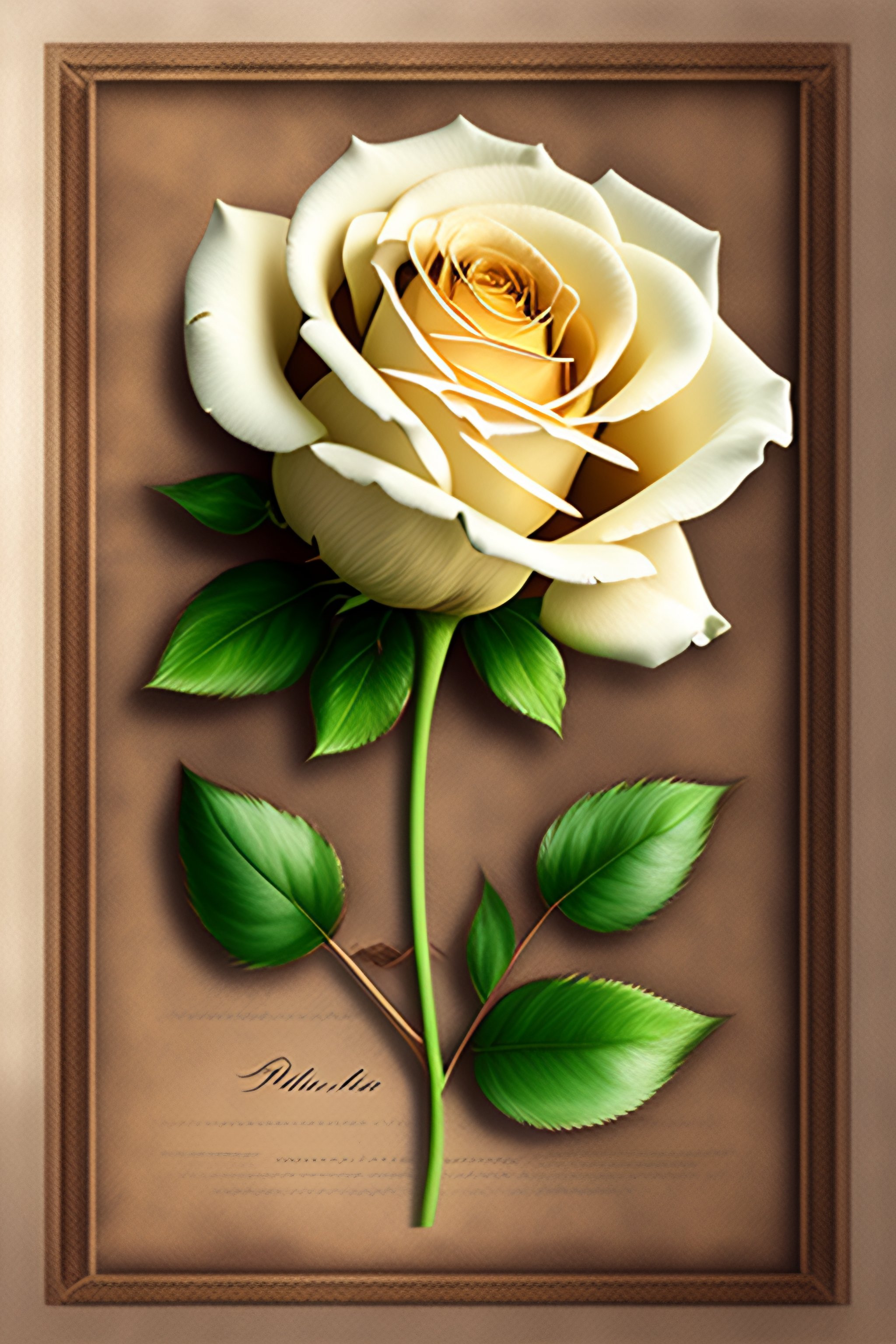 Lexica - High quality A4 old parchment paper, transparent white roses ...
