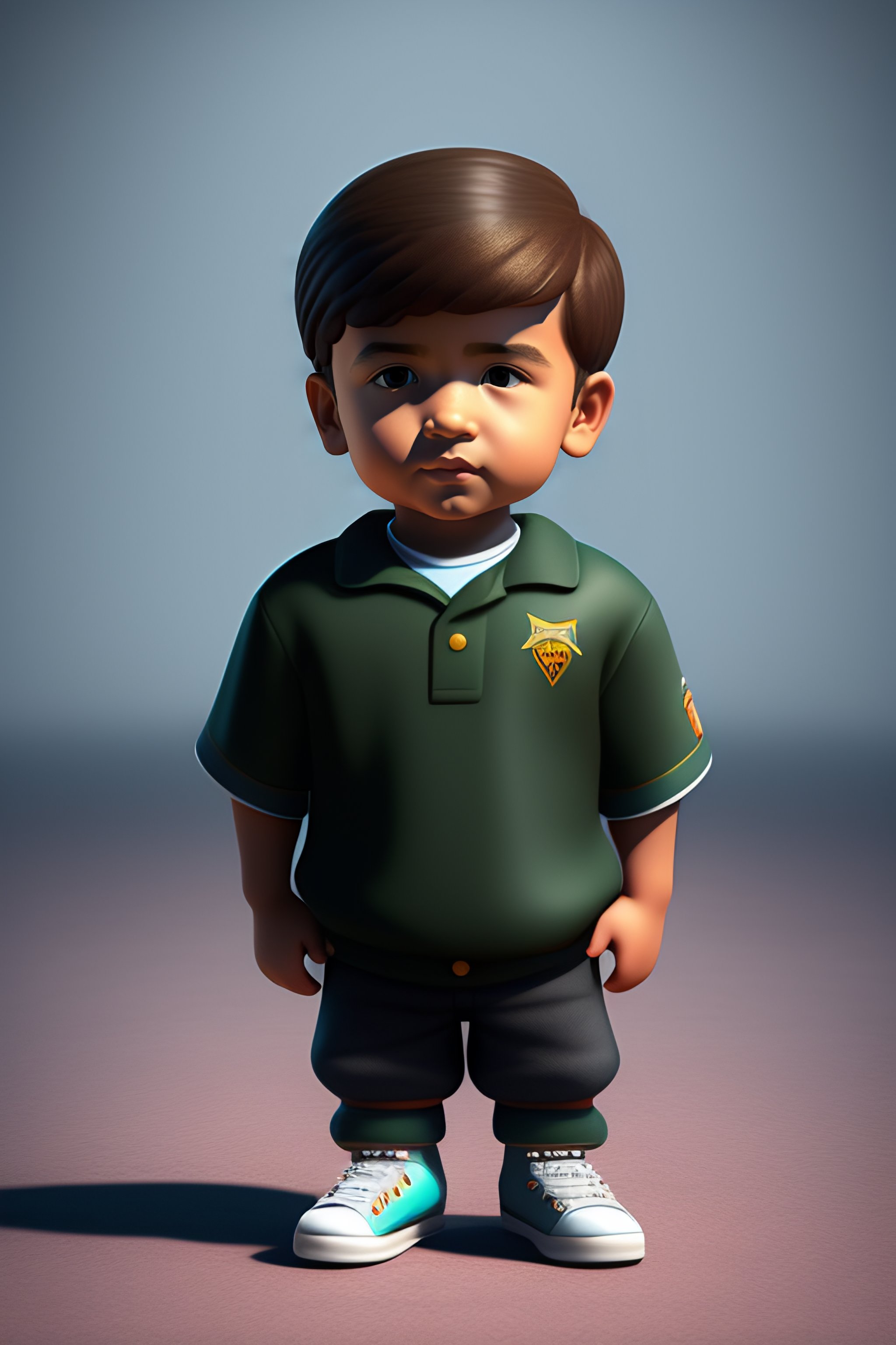 Lexica A 3d character model of a young boy