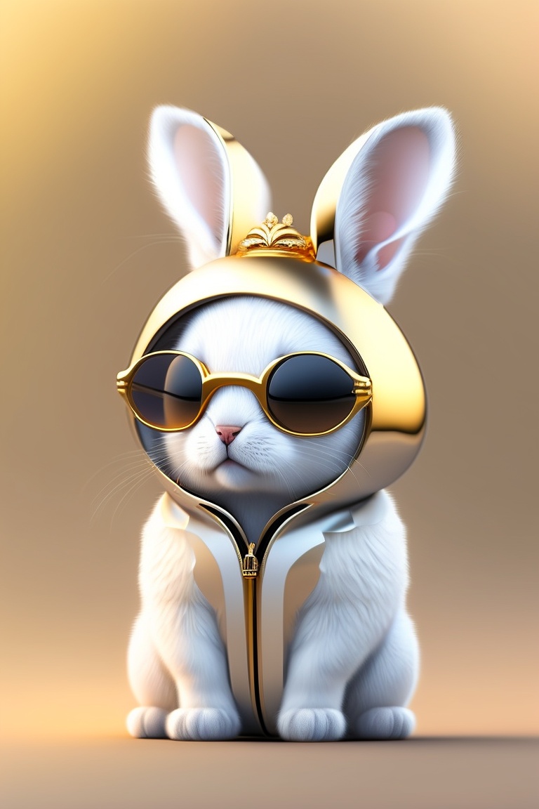 Lexica - Full-bodied portrait, Cute and adorable cartoon white rabbit ...