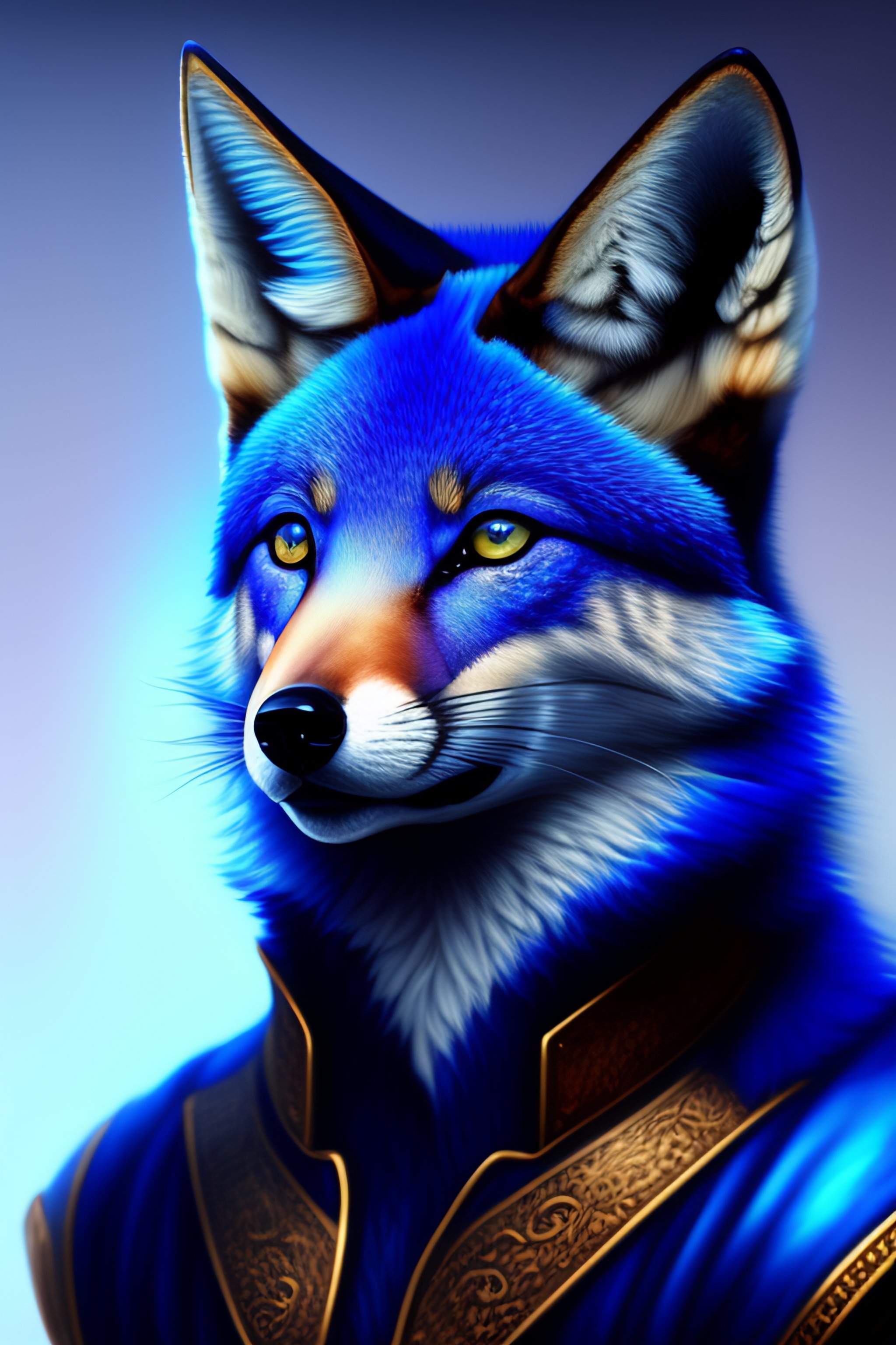 Lexica Hot Sweetie blue Fox, realistic portrait, symmetrical, highly detailed, digital